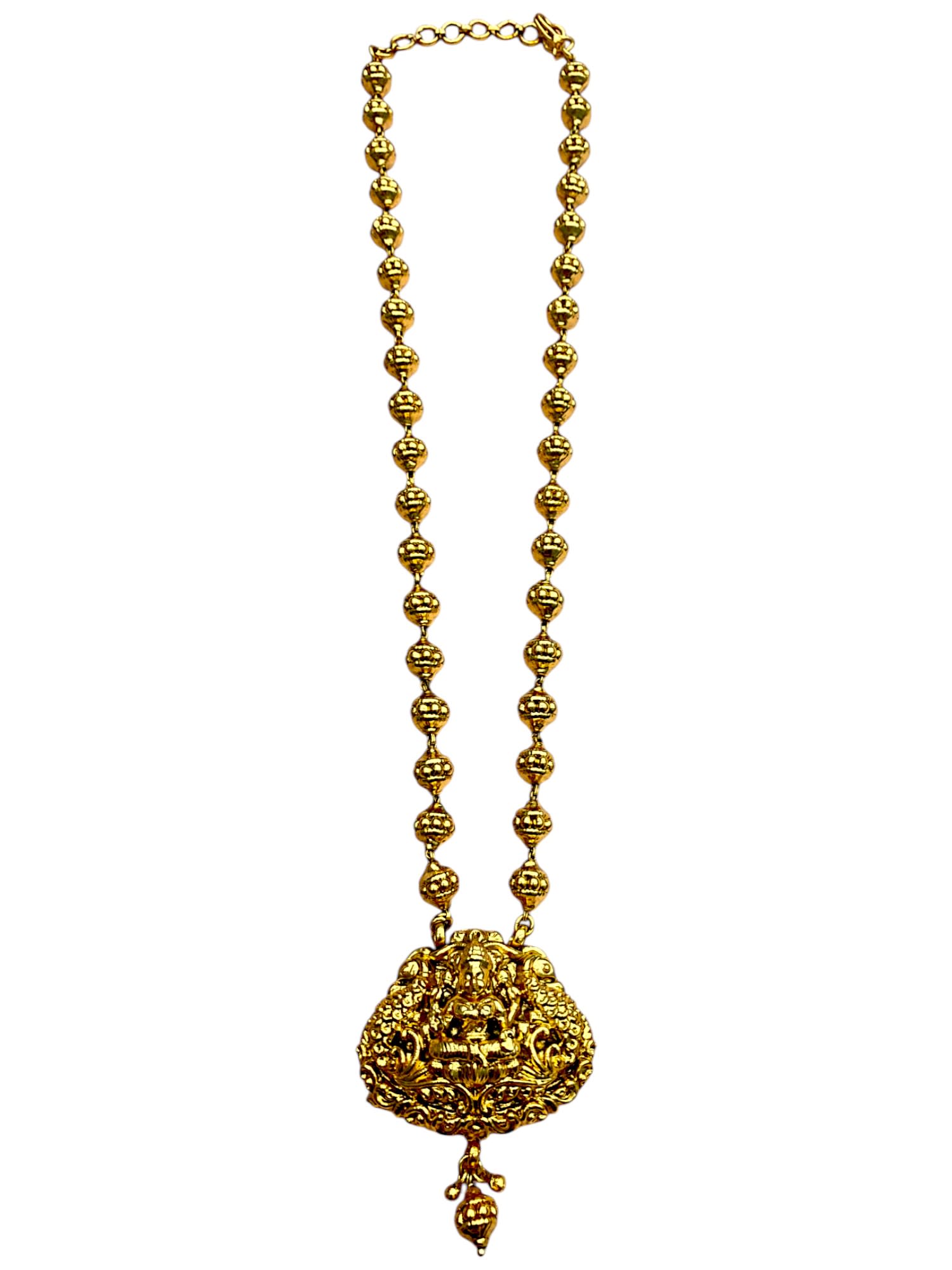 Festive Silver Polki Pendant Set — handcrafted Necklace Sets by Sirini Jewellery - back view