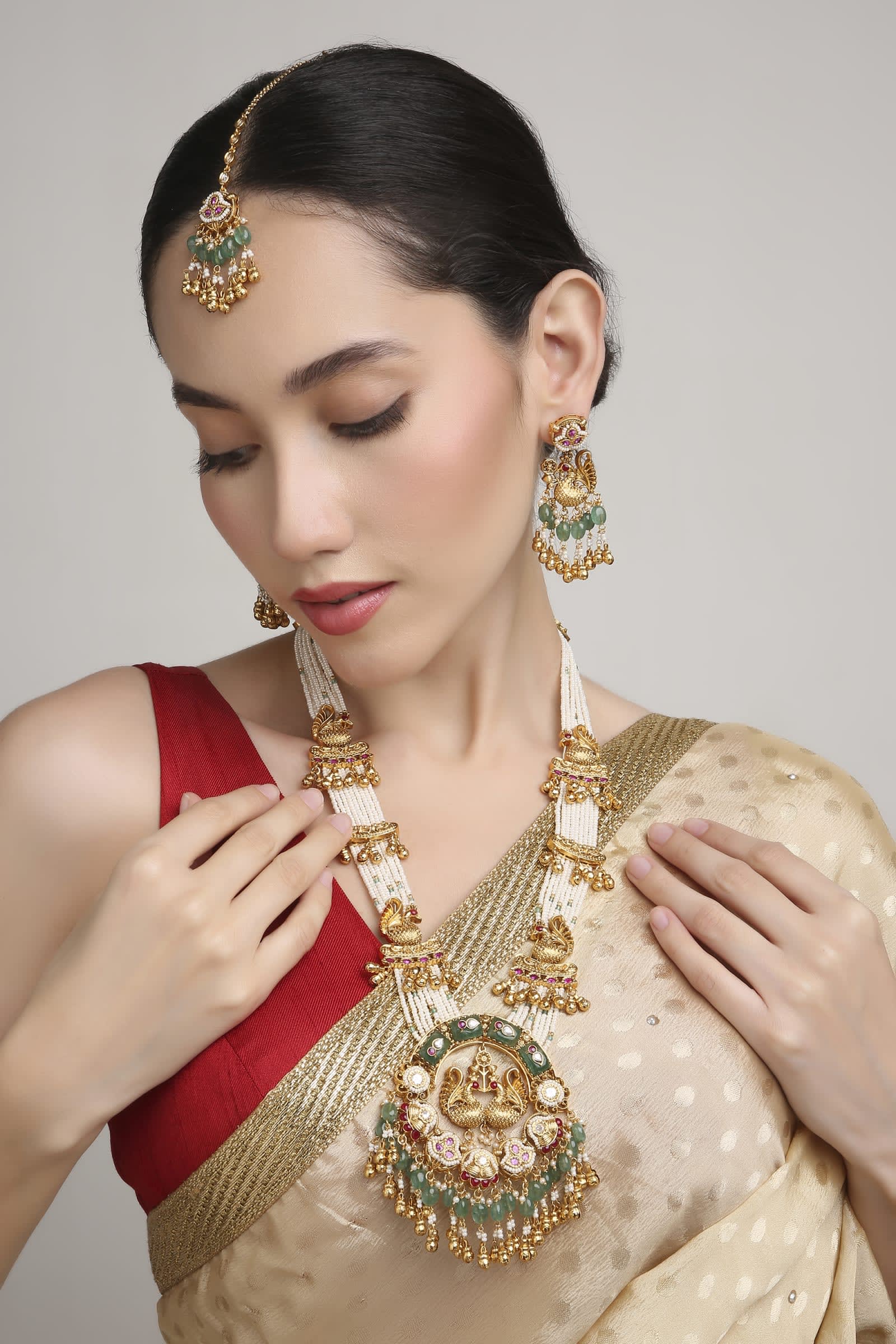Dulhan Antique Kundan Long Haar thumbnail 4