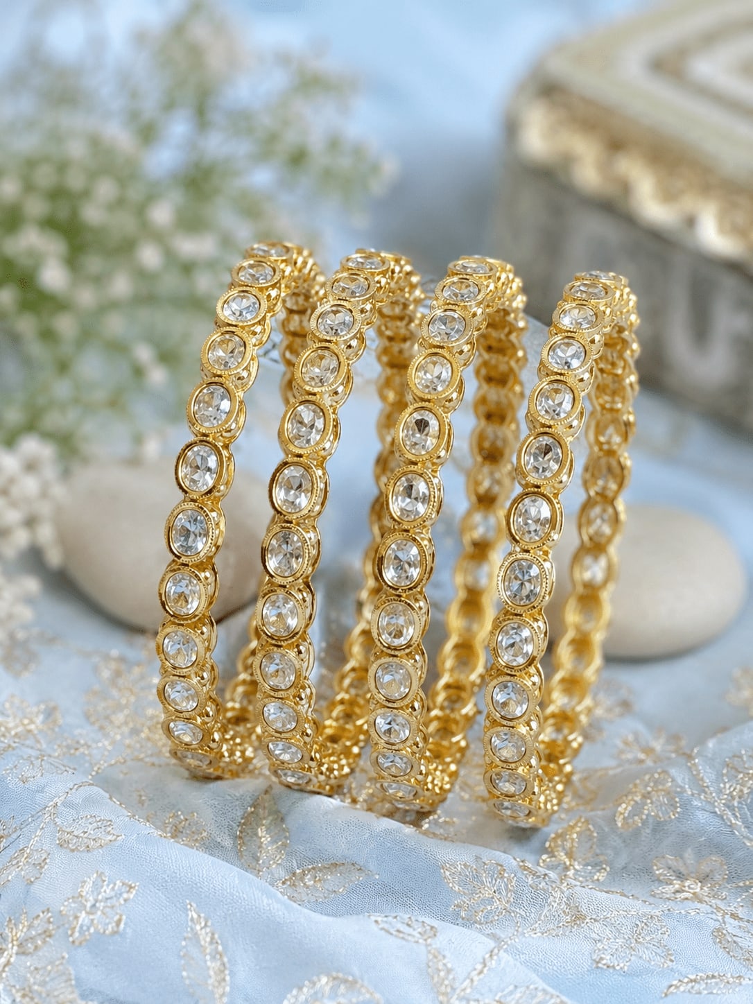 Festive Kundan Kada Set — handcrafted Bangles by Sirini Jewellery