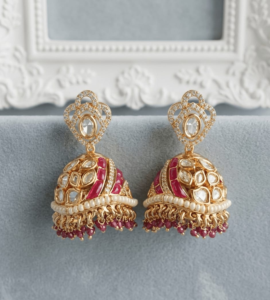 Diwali Kundan Jhumkas thumbnail 2