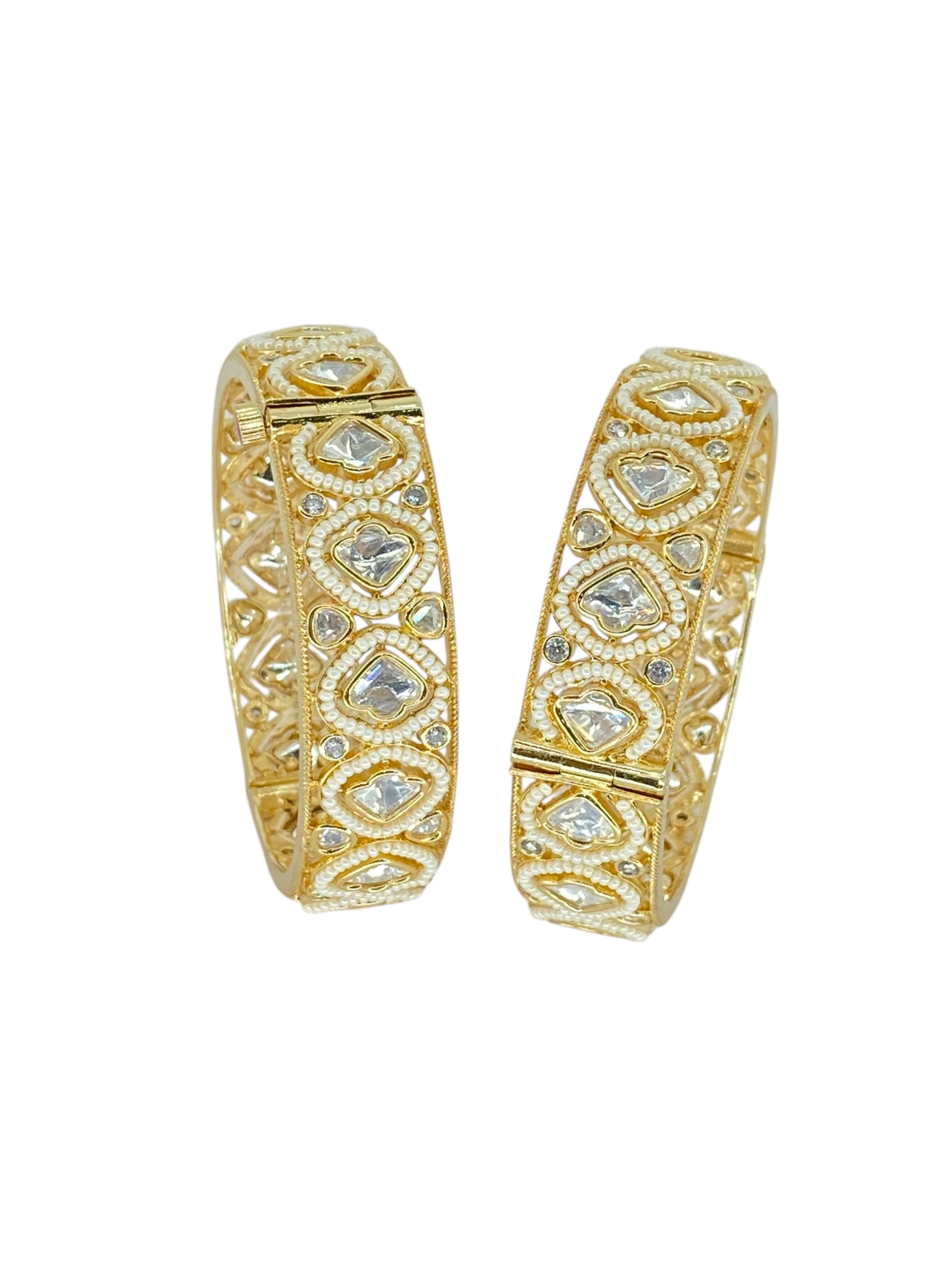 Festive Kundan Pearl Kada set  thumbnail 3