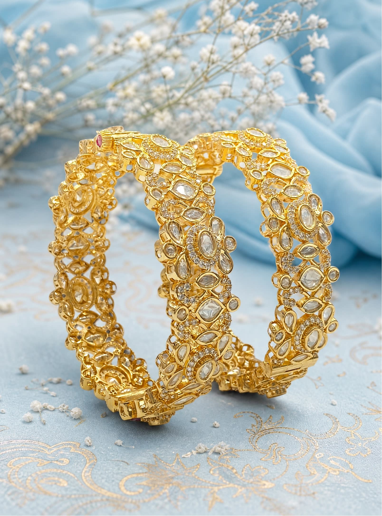 Festive Kundan Bangles thumbnail 3