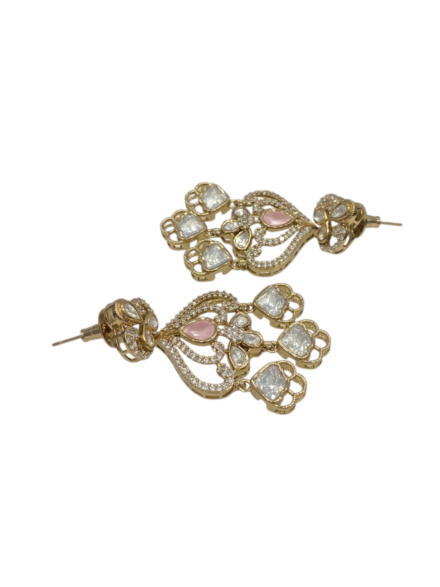 Elegant Pink Statement Danglers thumbnail 4