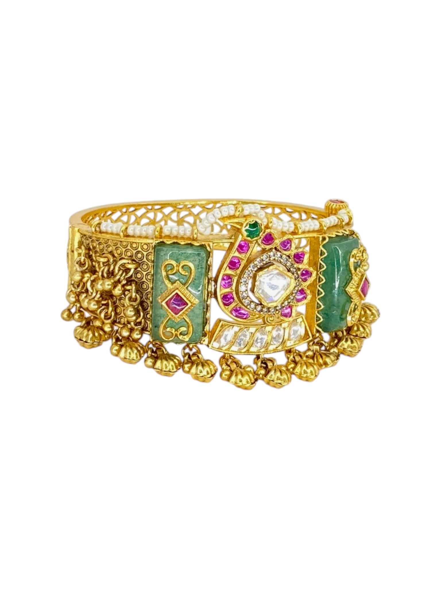 Rajwadi Emerald Charm Kada thumbnail 3