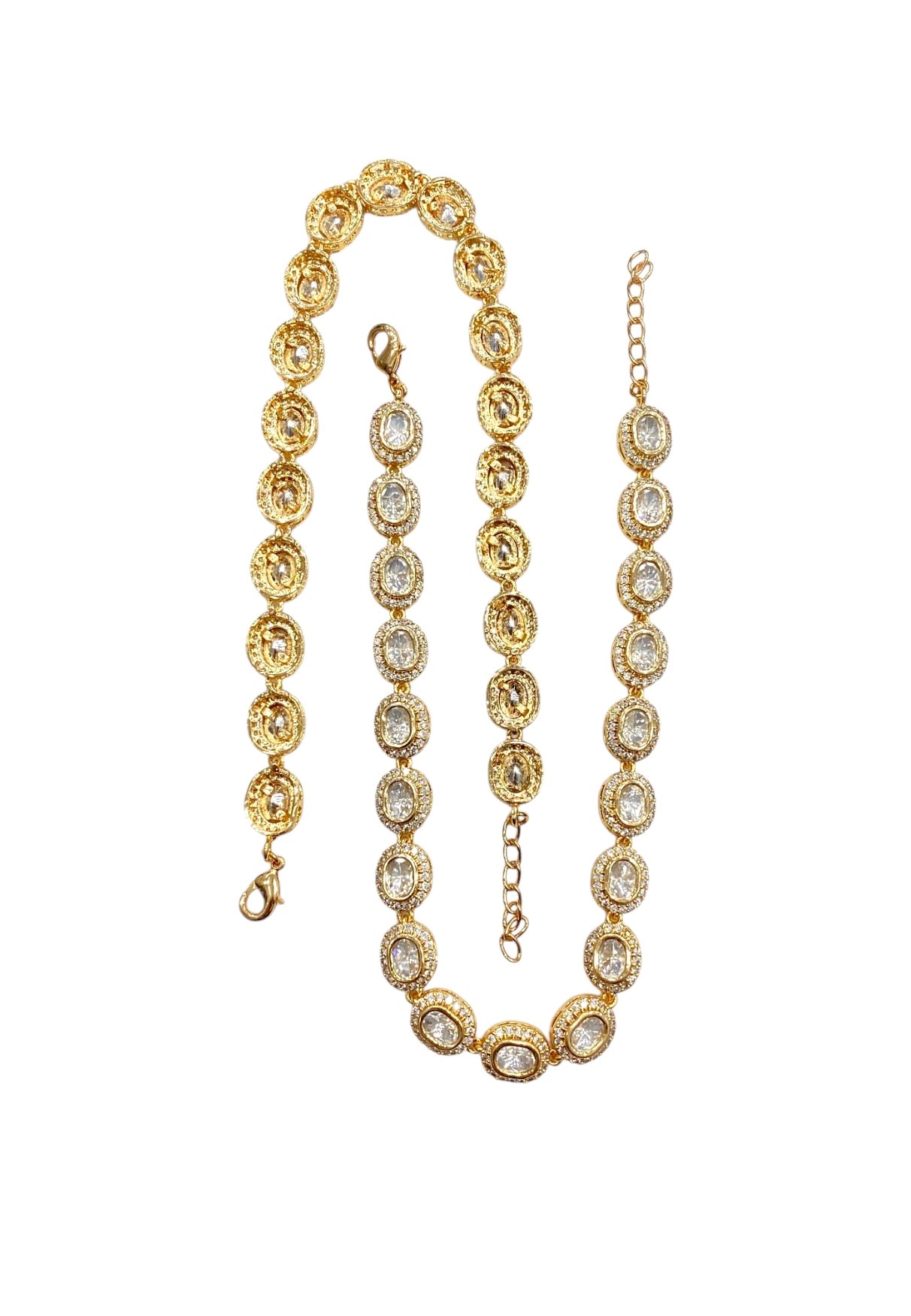 Elegant White Kundan Payal thumbnail 3
