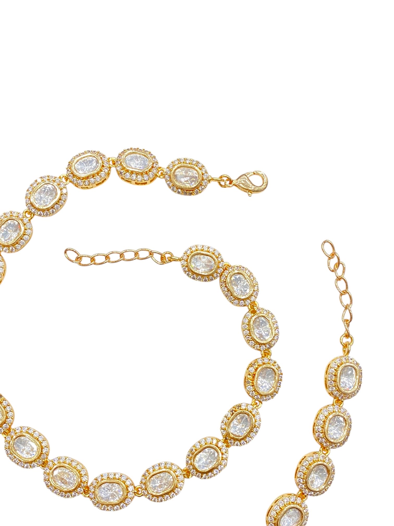 Elegant White Kundan Payal thumbnail 4
