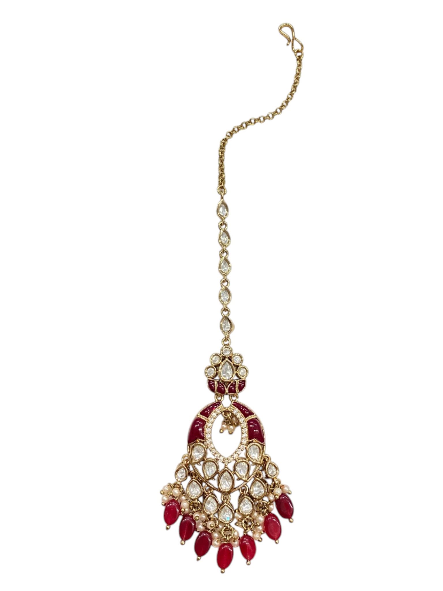 Celeste Ruby Epoxy Kundan Maang Tikka thumbnail 3