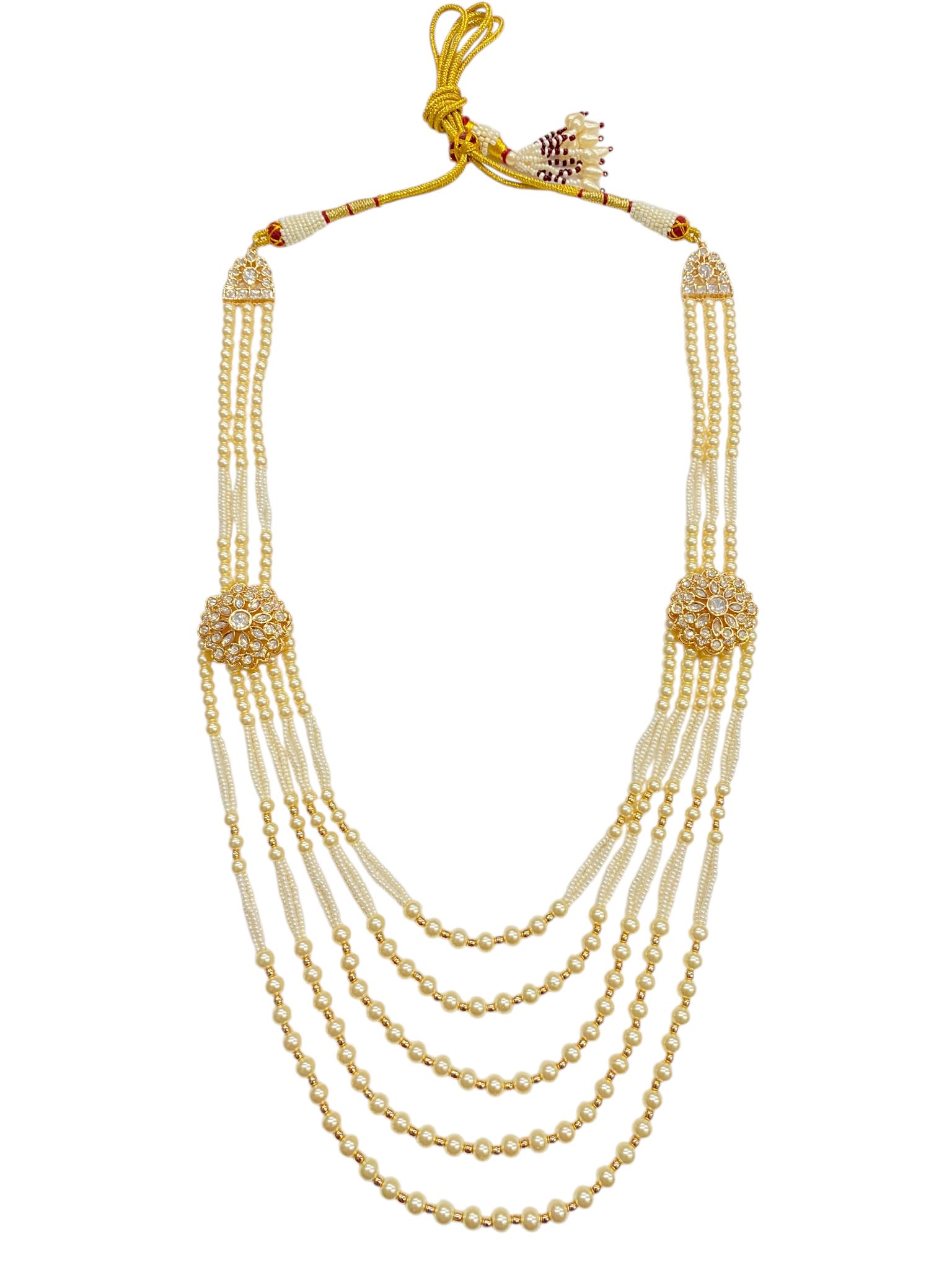 Classic Pearl Groom Mala — handcrafted Groom Mala by Sirini Jewellery - back view