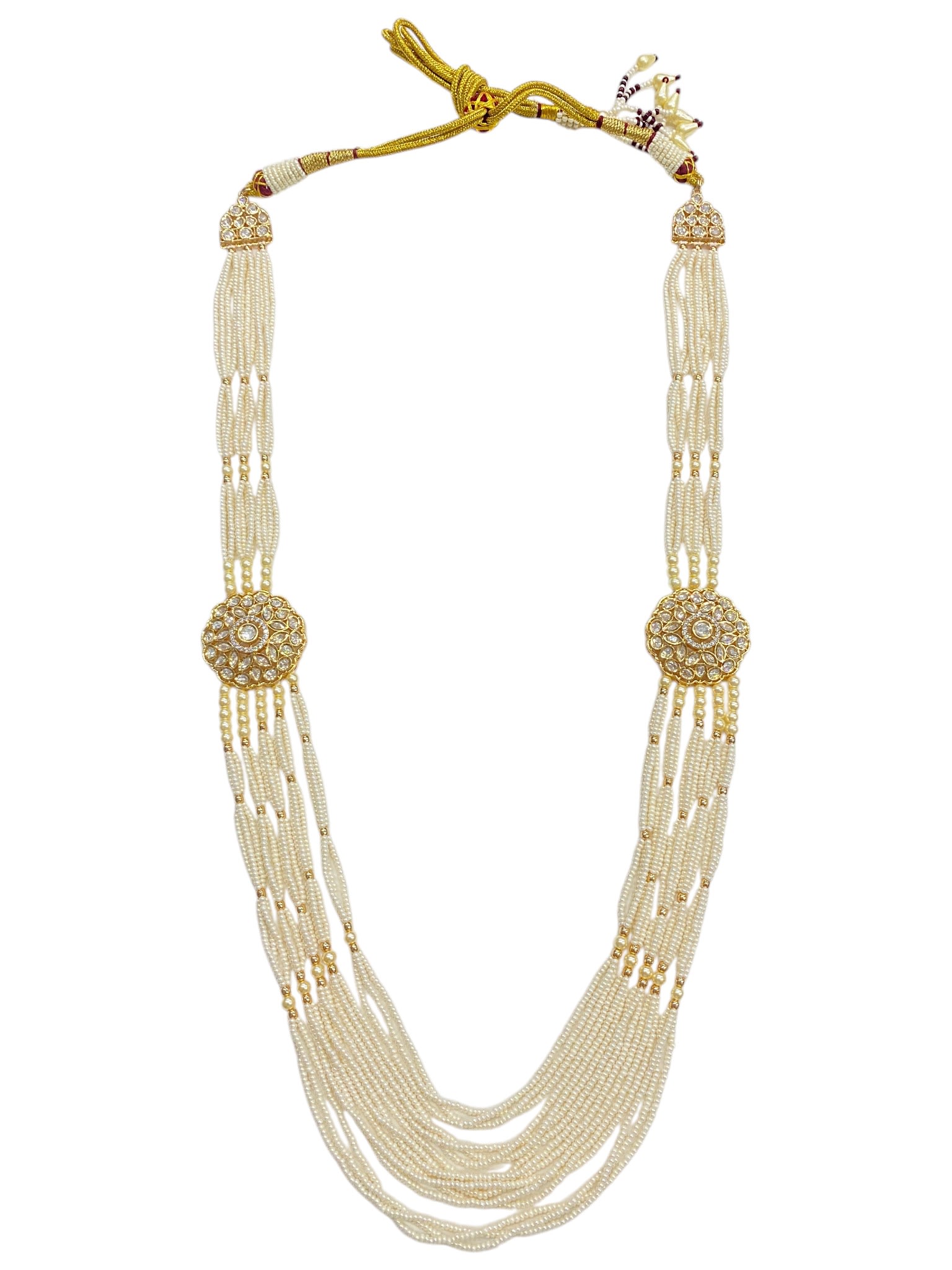 Premium multi-layer pearl design — handcrafted Groom Mala by Sirini Jewellery - back view