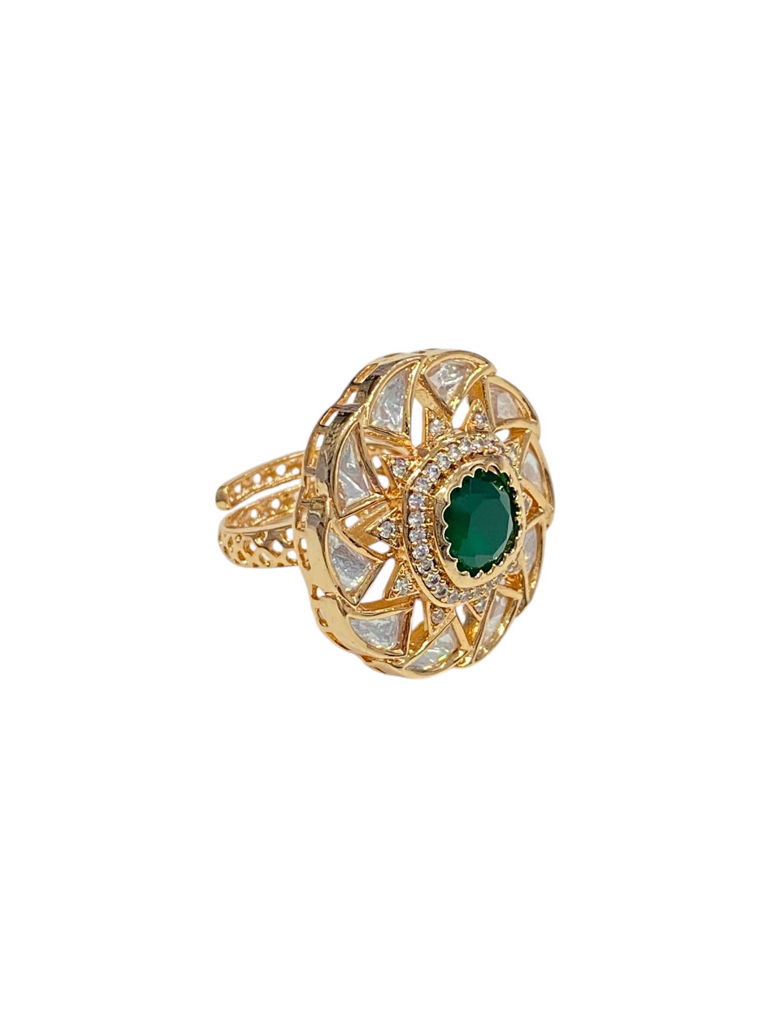 Royal Green Glow Statement Ring thumbnail 4