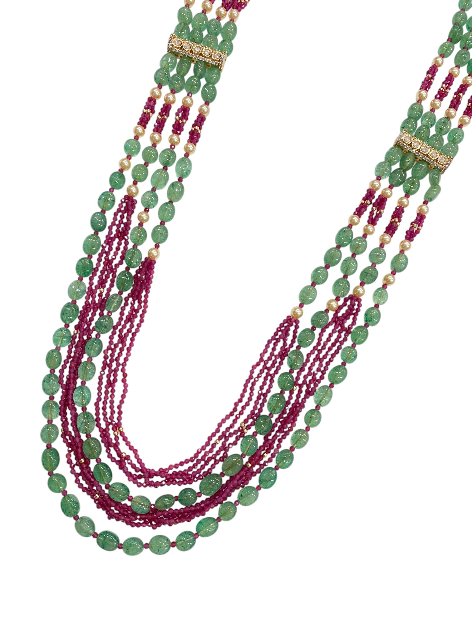 Elegant Bead Kundan Mala — handcrafted Groom Mala by Sirini Jewellery - back view
