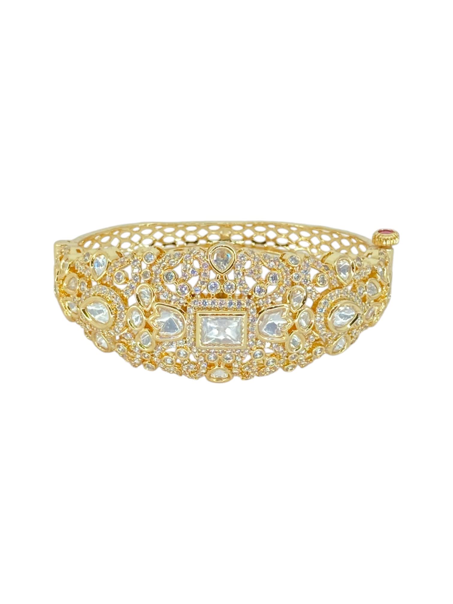 Square-Cut Polki Elegance Bracelet — handcrafted Bracelet by Sirini Jewellery - back view