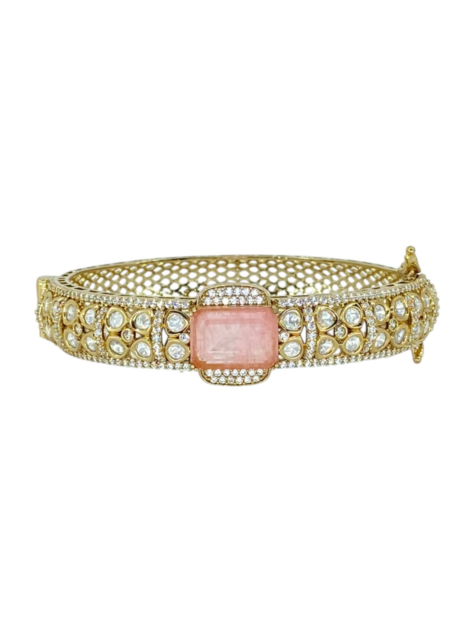 Elegant Pink Shine Kundan Kada | Mehendi Finish thumbnail 5