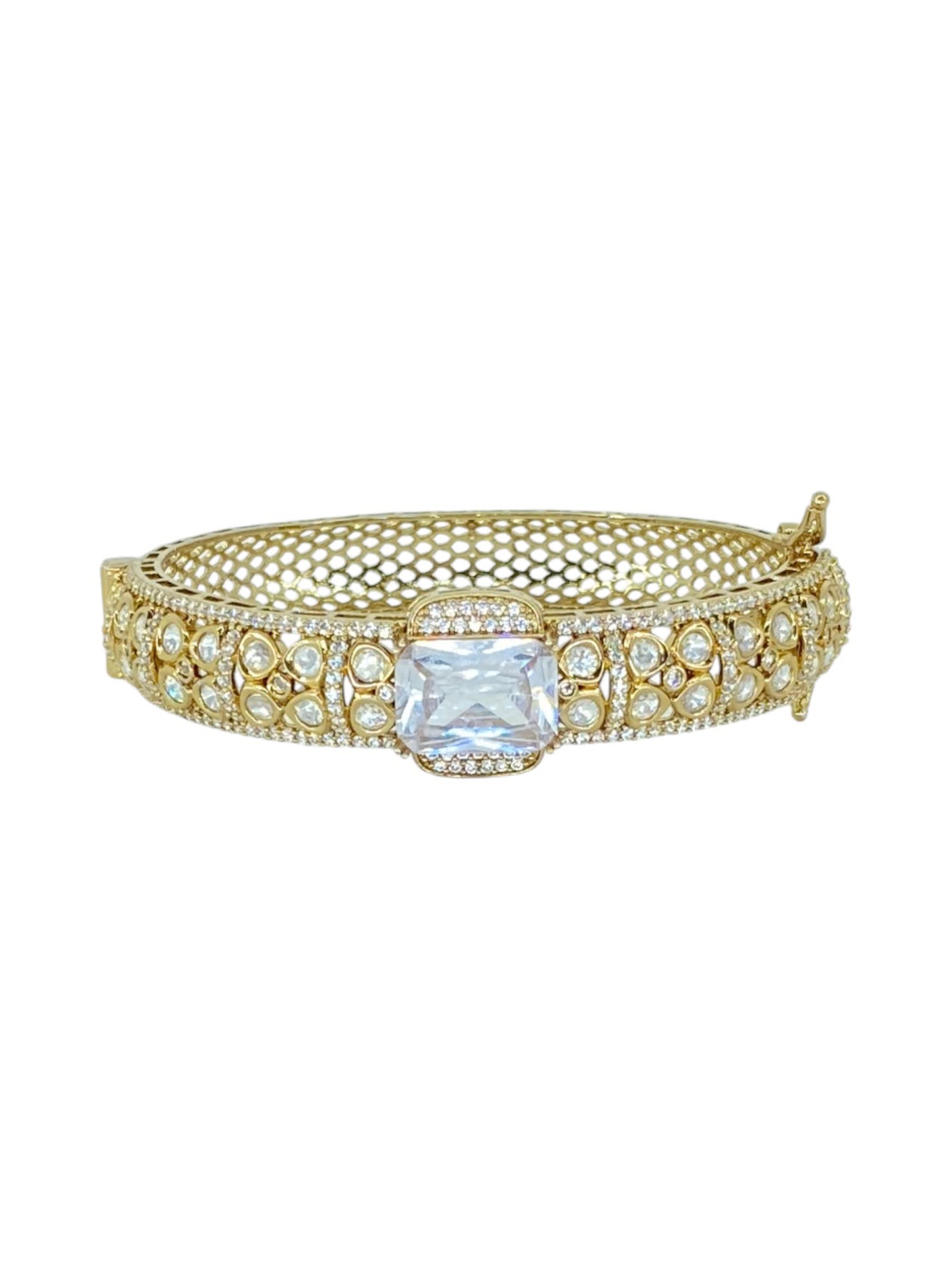 Elegant White Spark Kundan Kada thumbnail 3