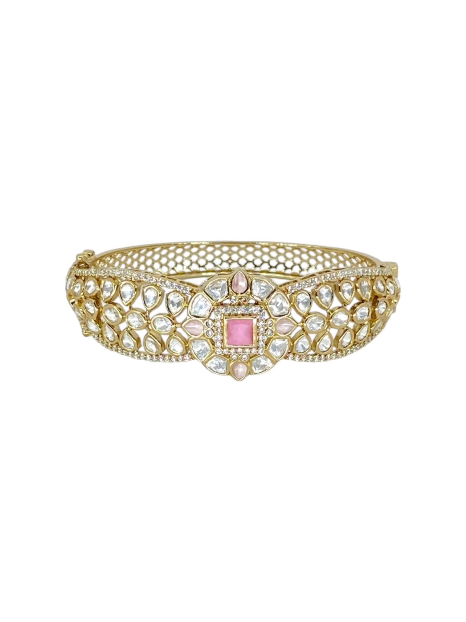 Pink Square-Cut Polki Elegance Bracelet thumbnail 4