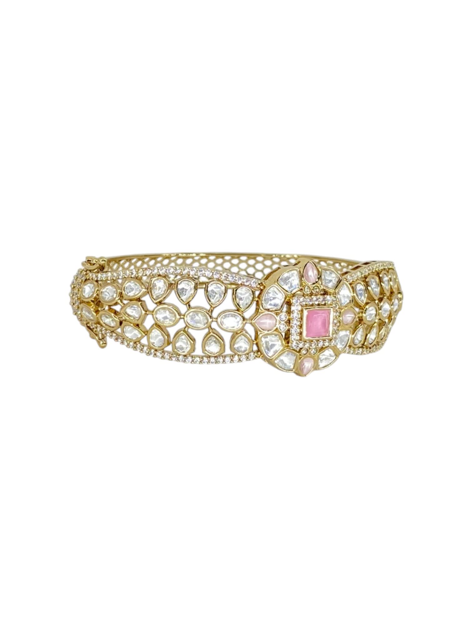 Pink Square-Cut Polki Elegance Bracelet thumbnail 5