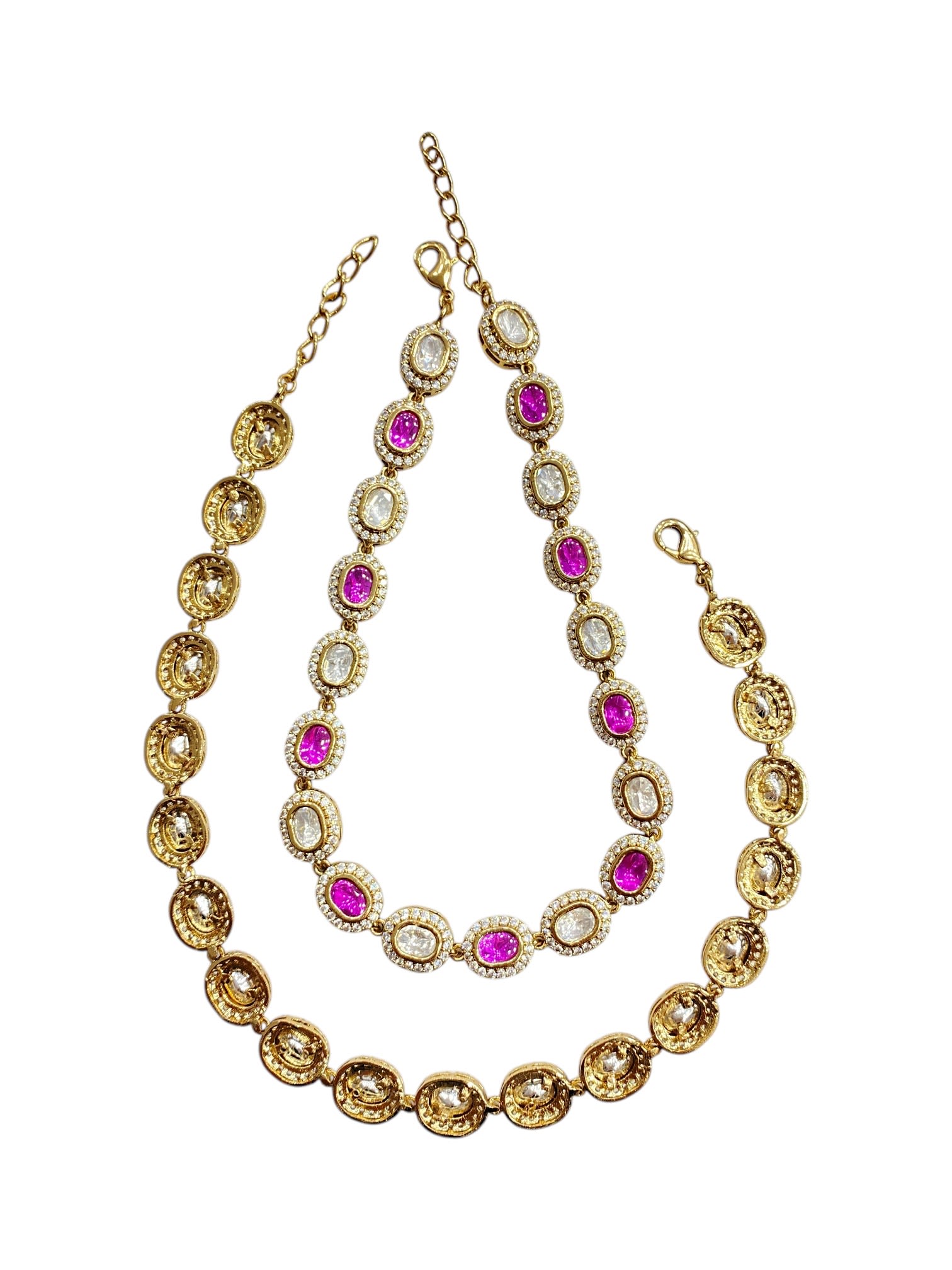Charming Oval Ruby Kundan Payal | Antique Polish thumbnail 4