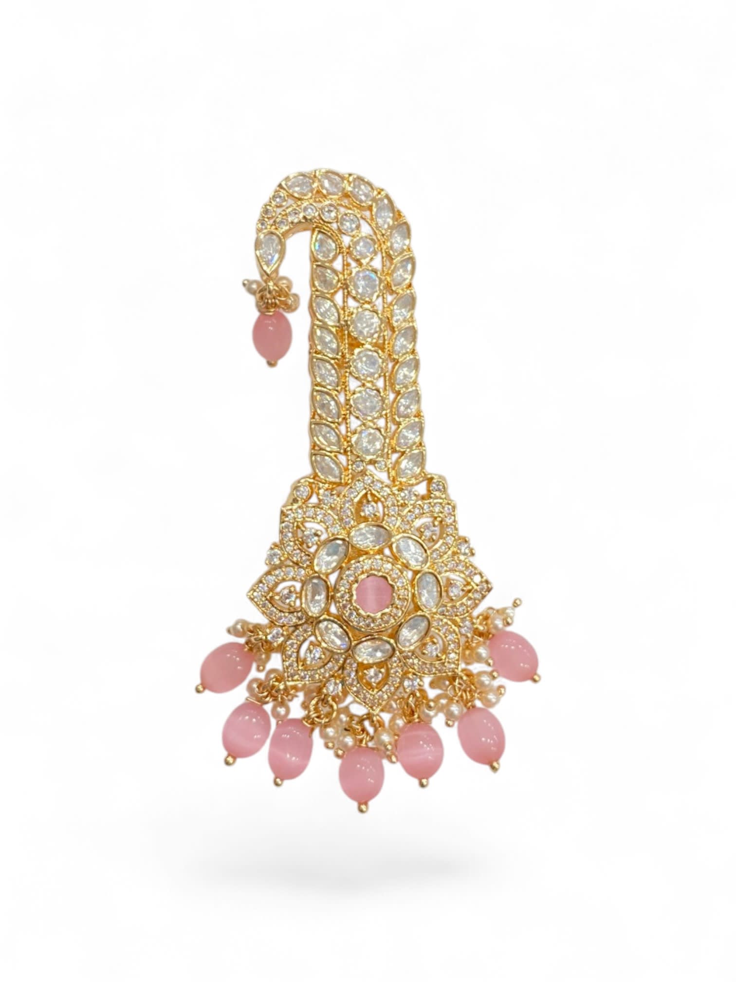 Traditional Pink Stone Studded Kalangi — handcrafted Kalgi by Sirini Jewellery - back view