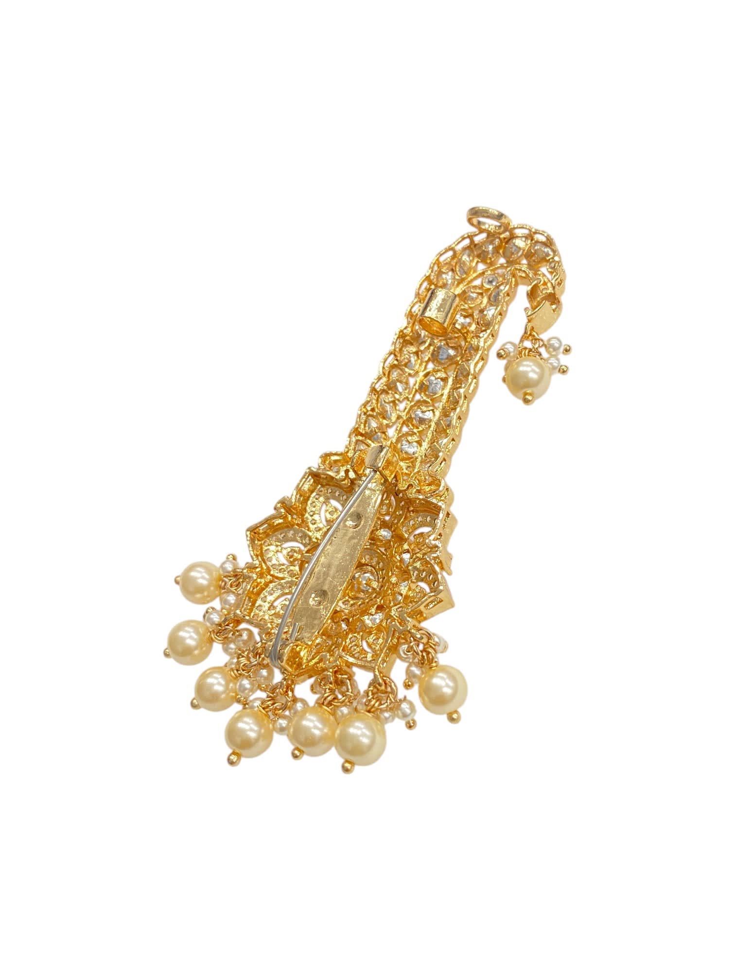 Traditional White Stone Studded Kalangi thumbnail 3