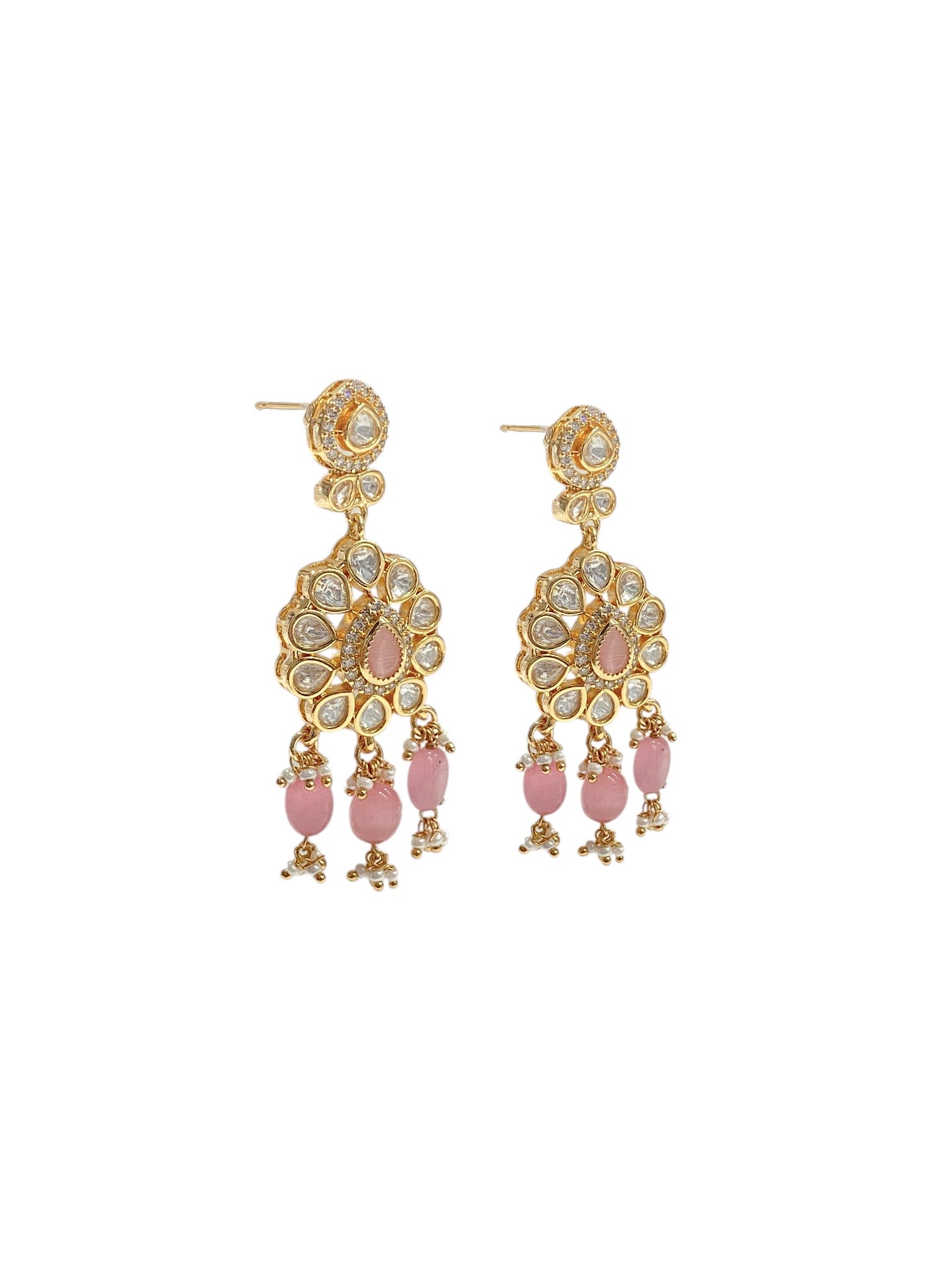 Pink Kundan Multi-Strand Pearl Long Set thumbnail 5