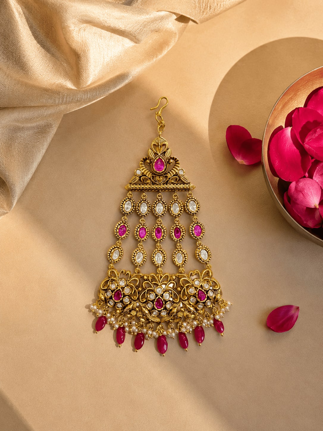 Sirini Floral Vine Ruby Kundan Passa | A Royal Bloom of Timeless Beauty. — main view | Sirini Jewellery