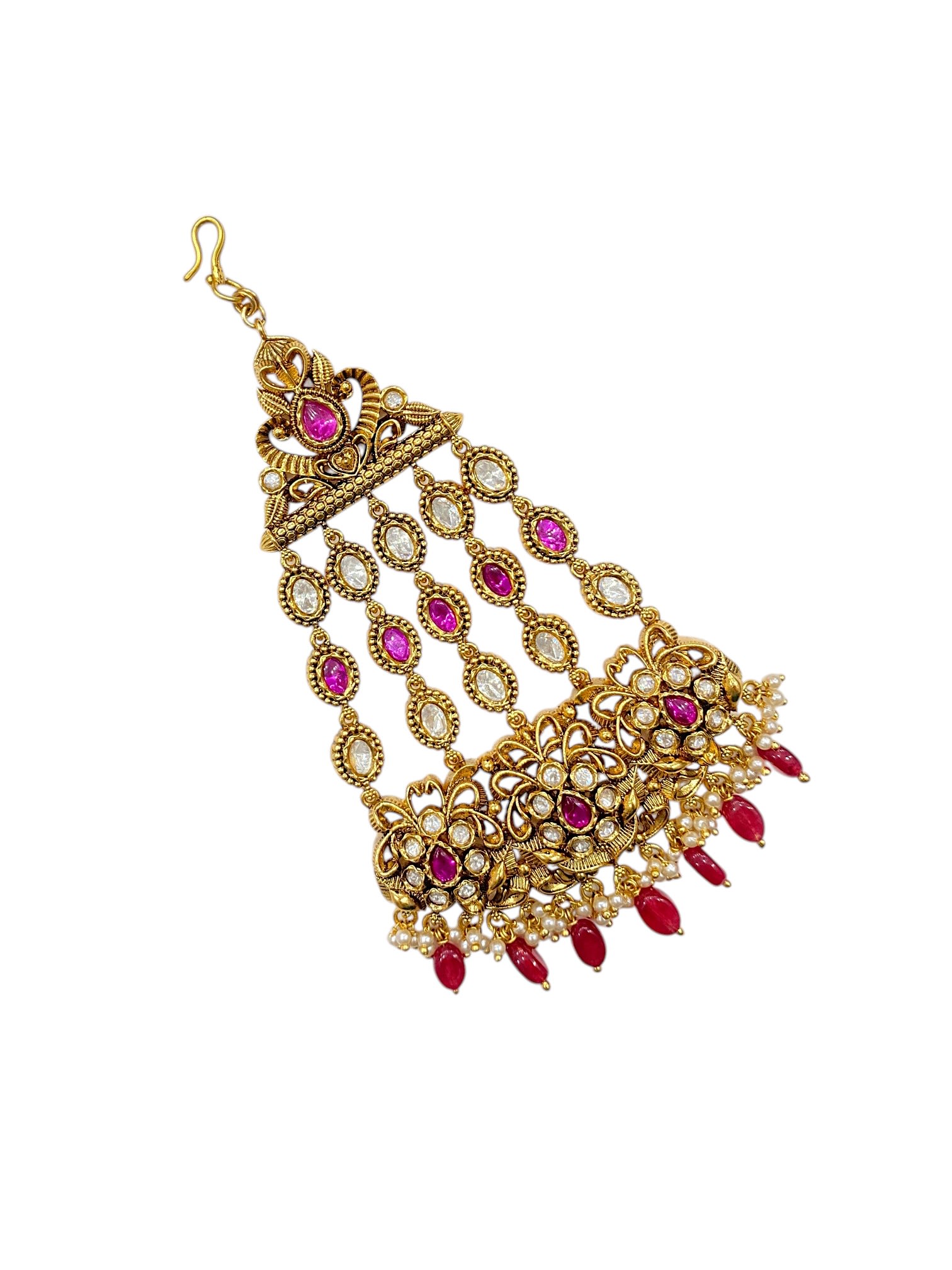 Sirini Floral Vine Ruby Kundan Passa | A Royal Bloom of Timeless Beauty. thumbnail 2