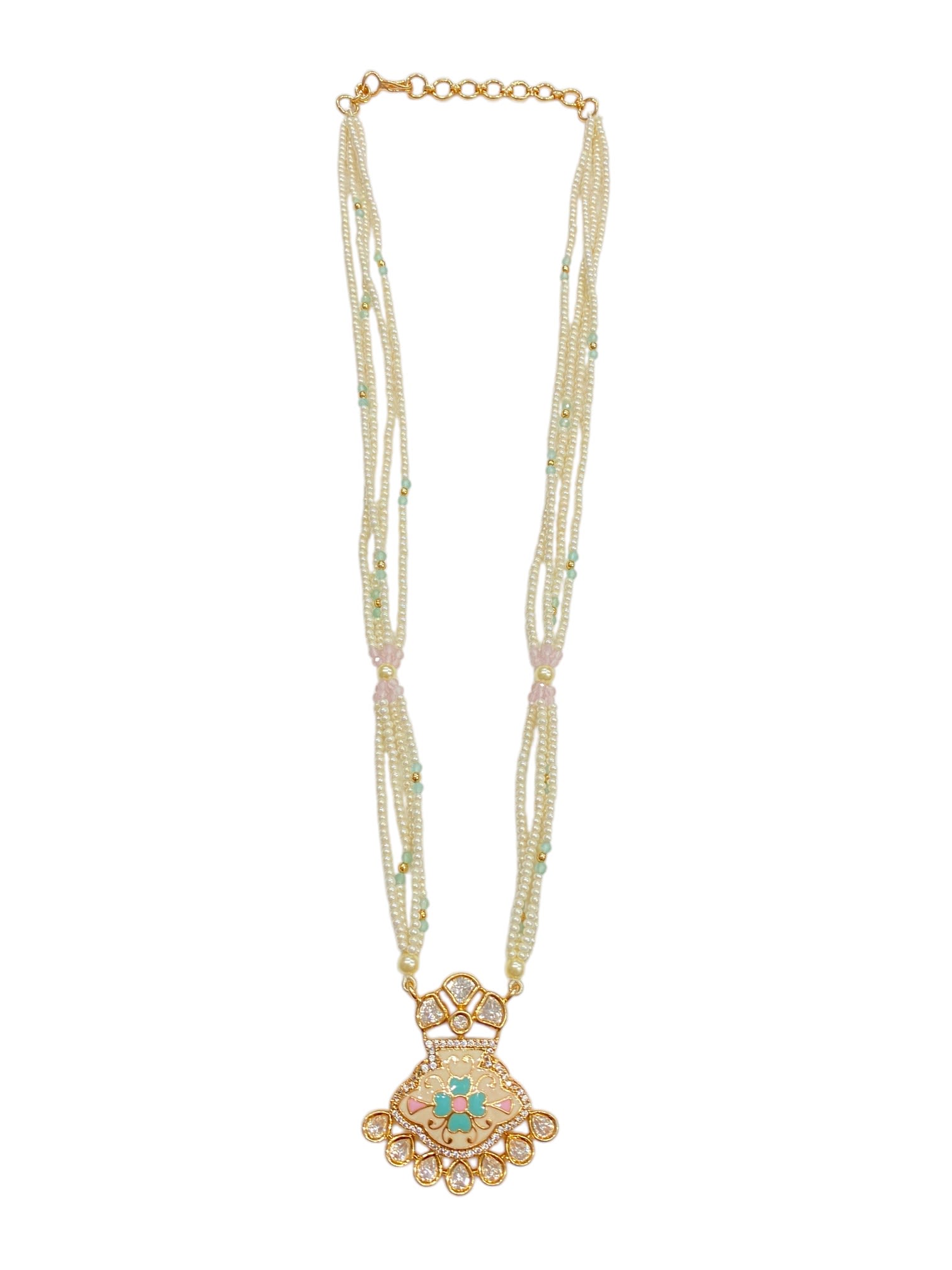 Mint Meenakari Pendant Set thumbnail 2