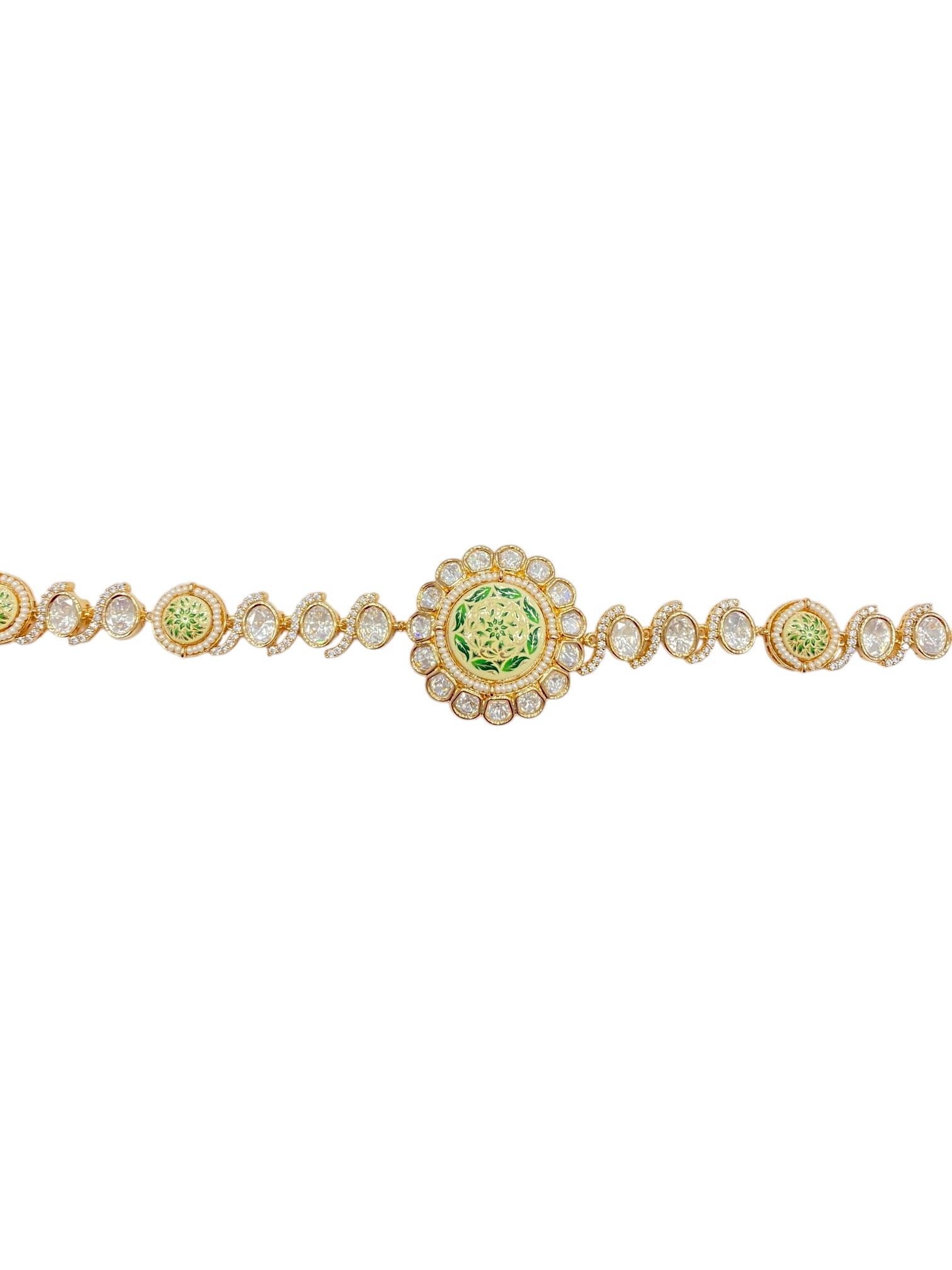 SIRINI Kundan And Green Meenakari Sheeshphool thumbnail 3