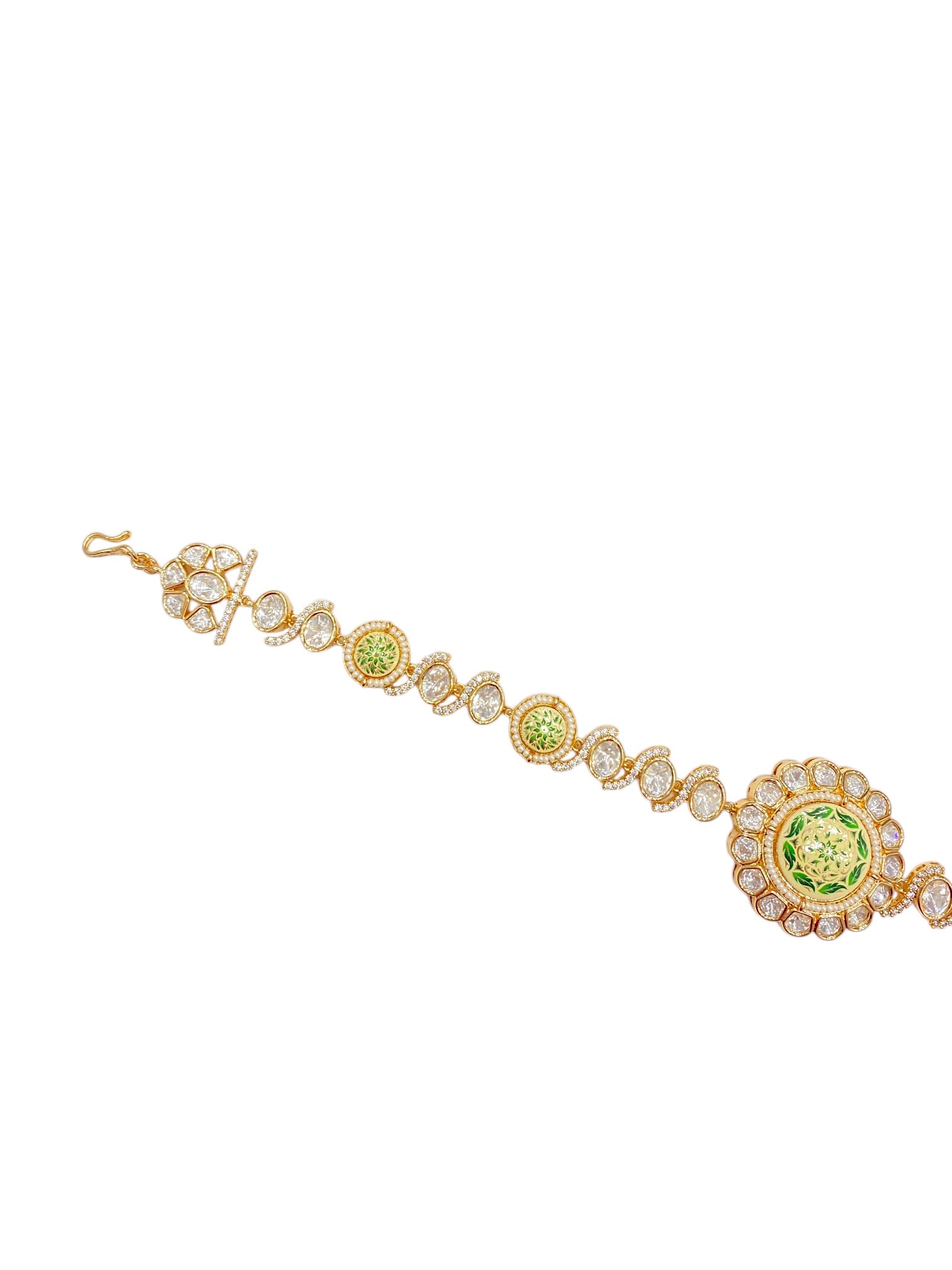 SIRINI Kundan And Green Meenakari Sheeshphool thumbnail 4
