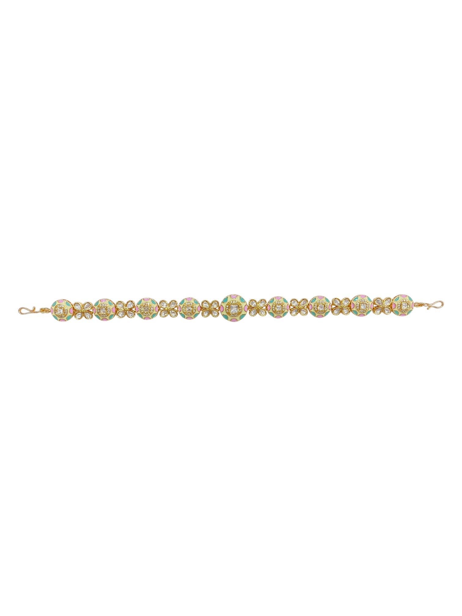 Mint & Pink Meenakari Polki Sheesh Patti thumbnail 3