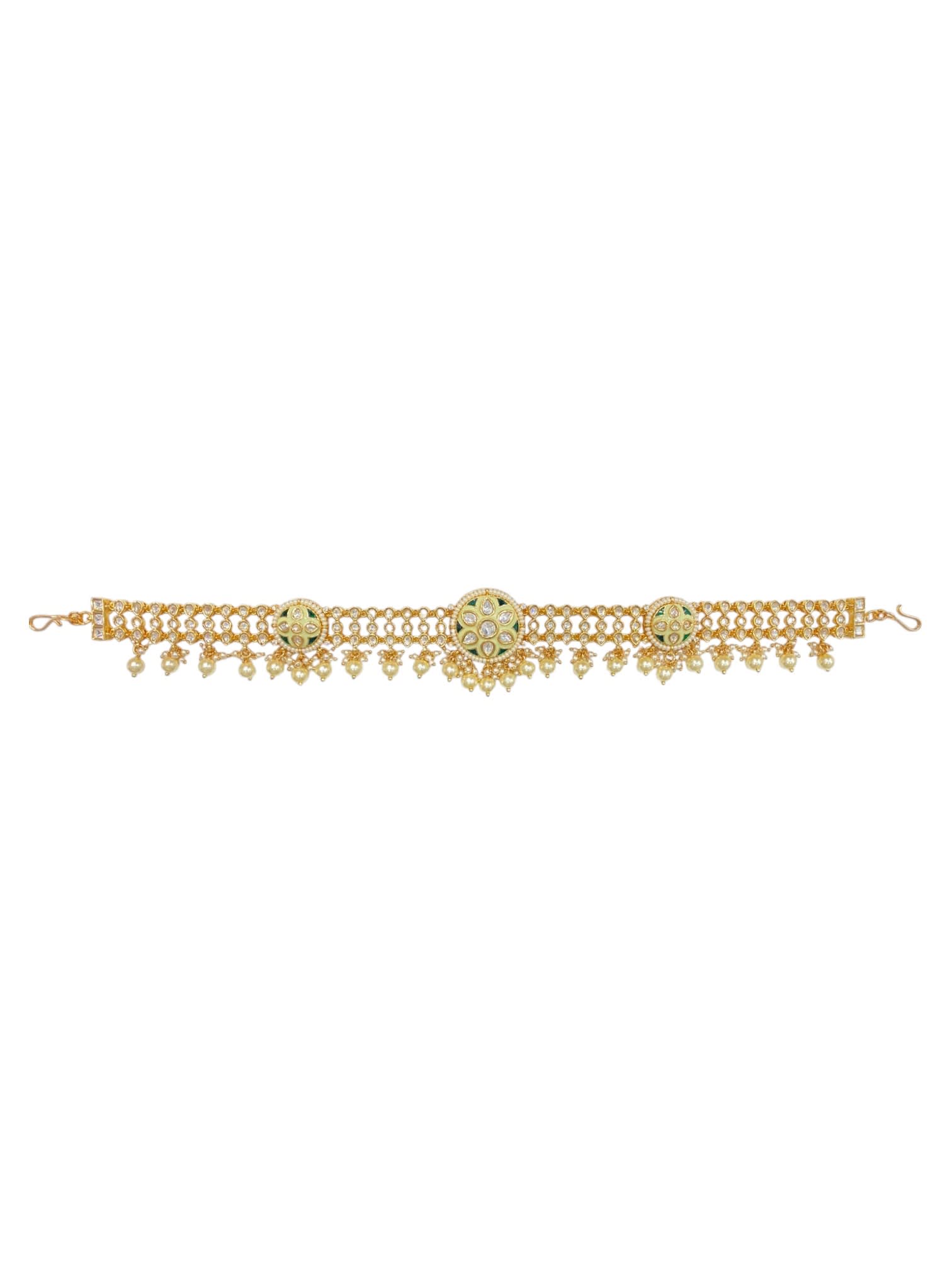 Royal Meenakari Pearl Polki Sheesh Patti thumbnail 2