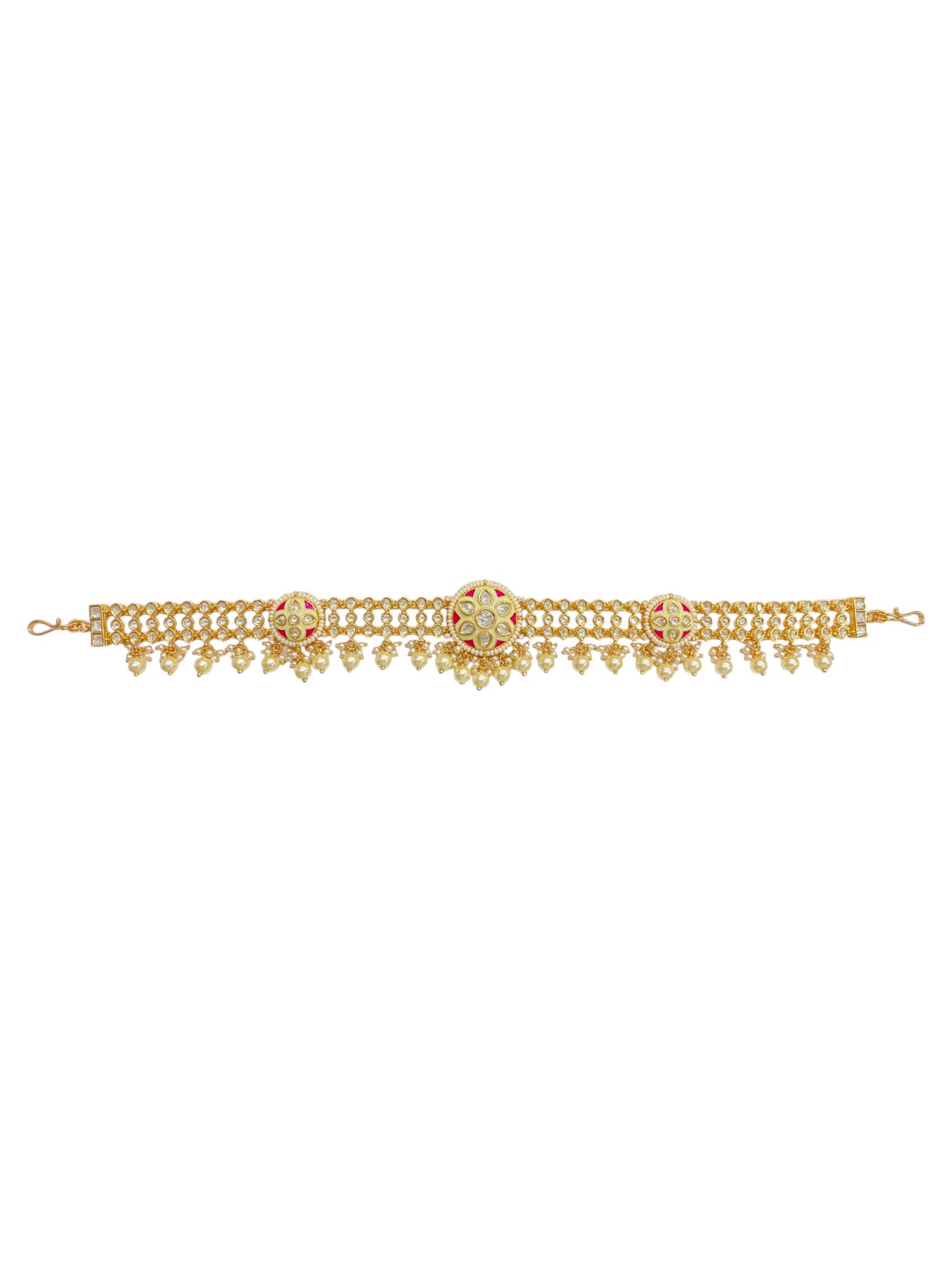 Ruby Meenakari Pearl Polki Sheesh Patti thumbnail 2