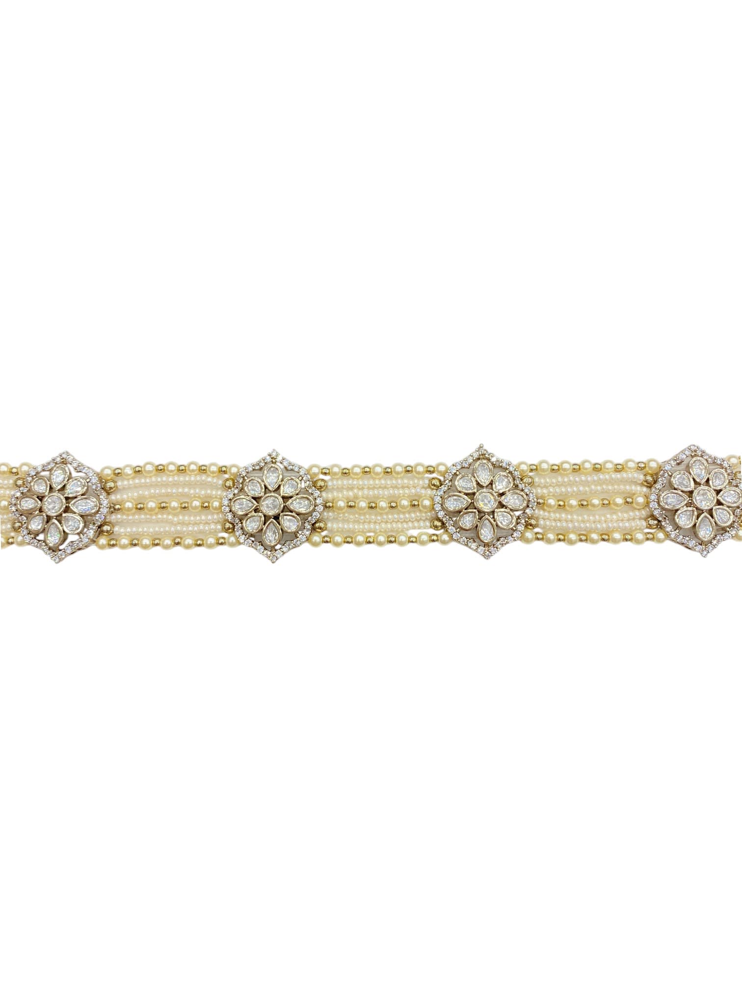 Royal Pearl Polki Sheesh Patti | Mehendi Finish thumbnail 3
