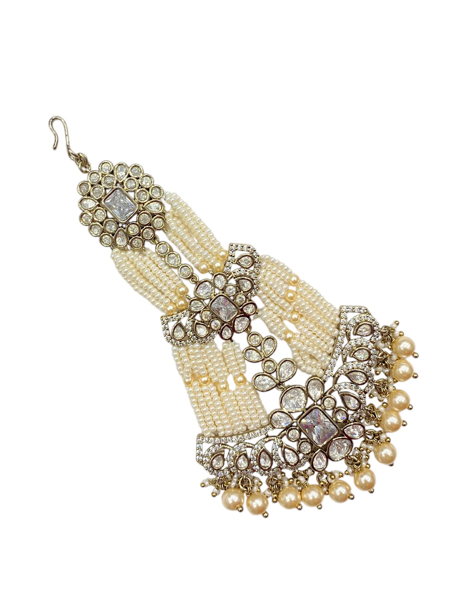 Eid Noor Mehendi Polish Passa – Pearl Bridal Hair Accessory thumbnail 2