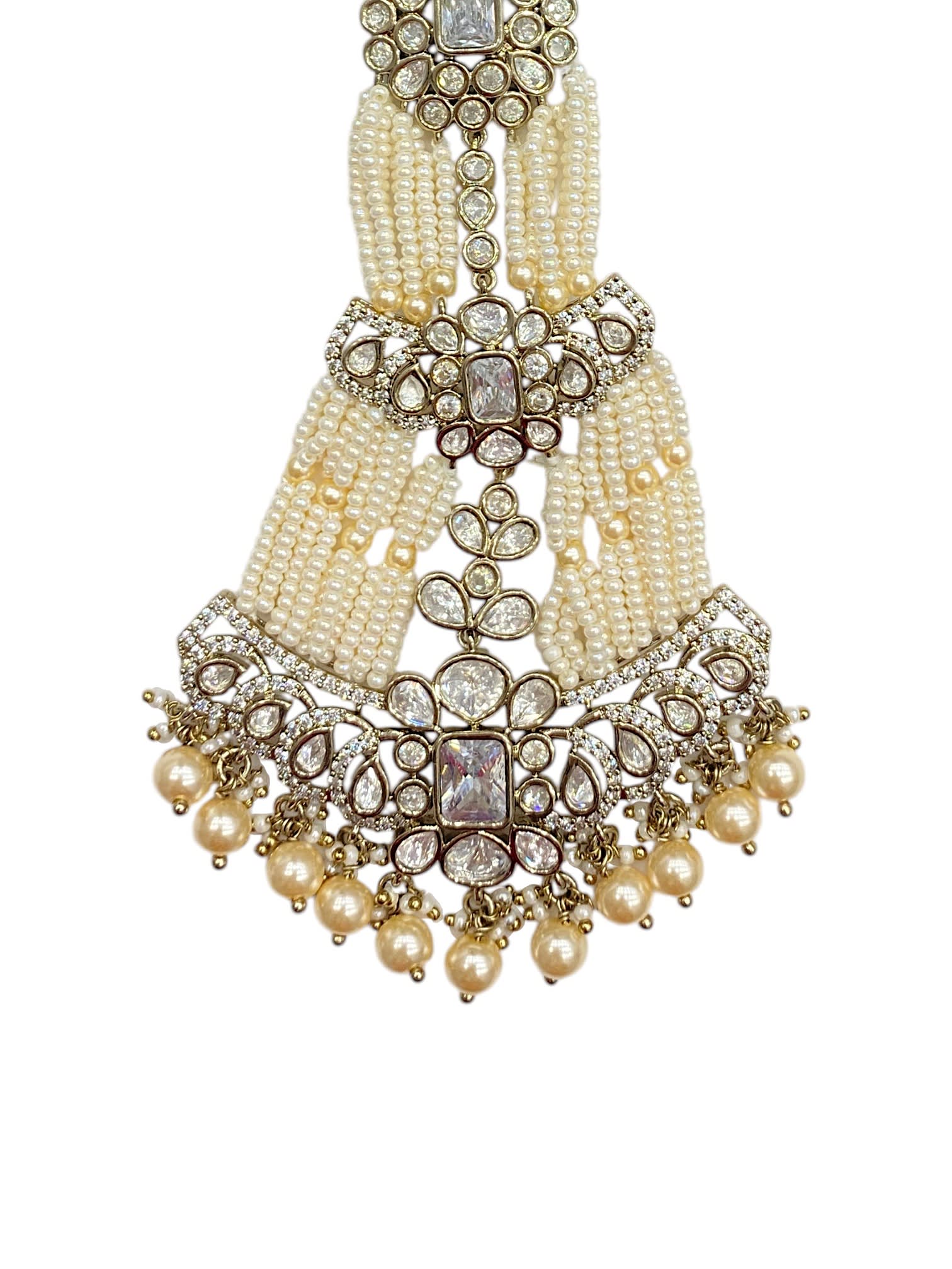 Eid Noor Mehendi Polish Passa – Pearl Bridal Hair Accessory thumbnail 3