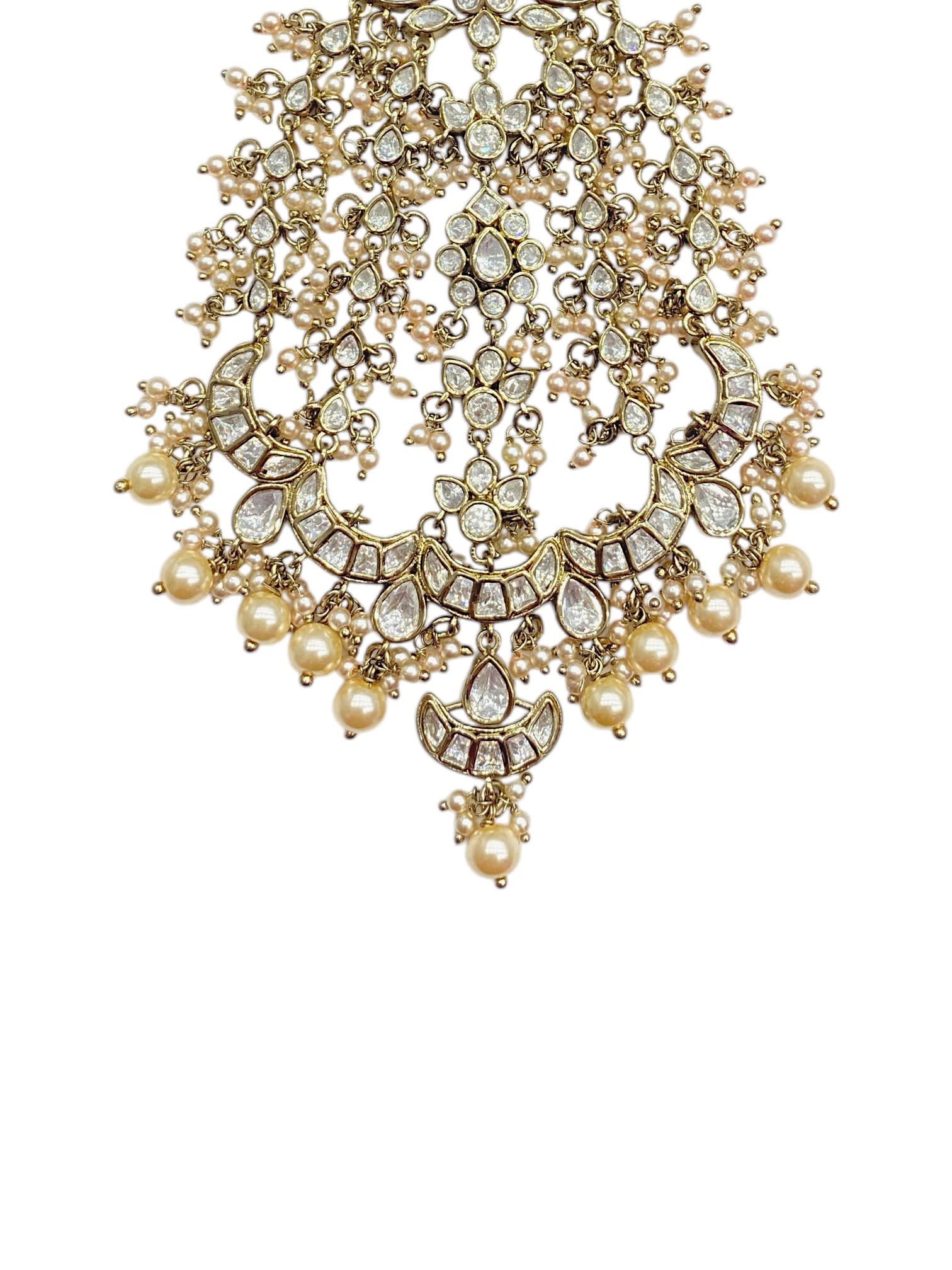 Sirini Mehendi Polish White Polki Passa – Eid Special Bridal Hair Accessory thumbnail 4