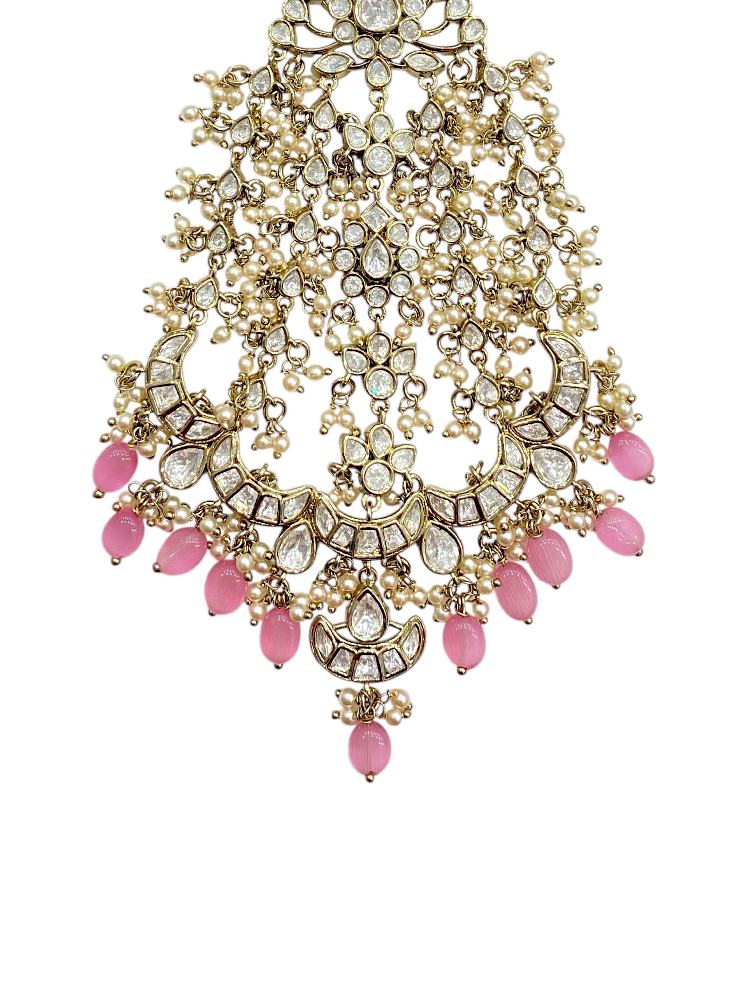 Sirini Mehendi Polish Pink Polki Passa – Eid Special Bridal Hair Accessory thumbnail 3