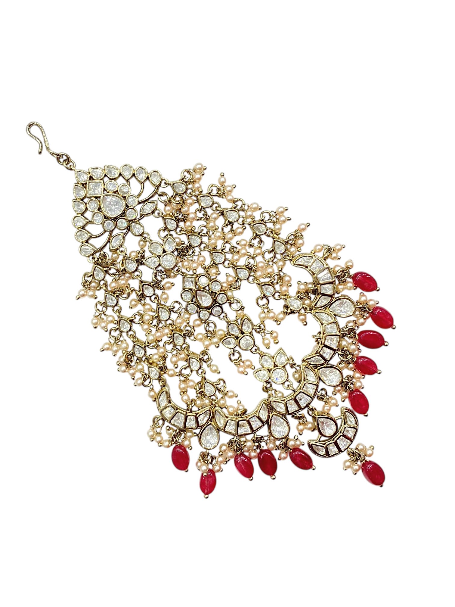 Sirini Mehendi Polish Ruby Polki Passa – Eid Special Bridal Hair Accessory thumbnail 2
