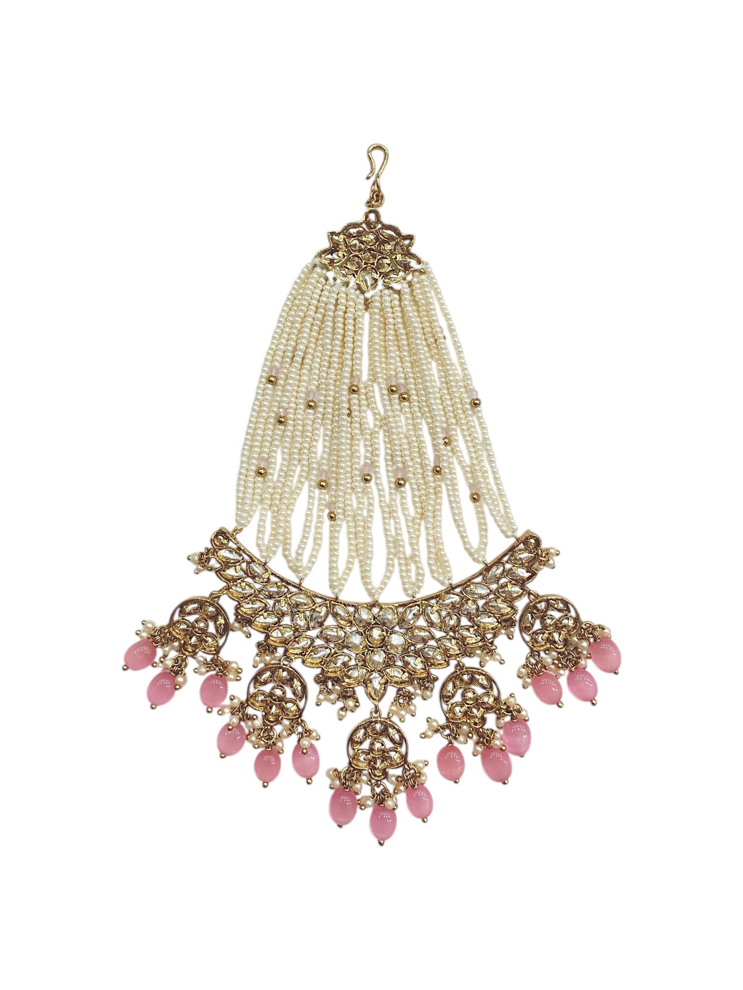 Sirini Antique Polish Pink Polki Passa – Royal Bridal Hair Accessory thumbnail 4