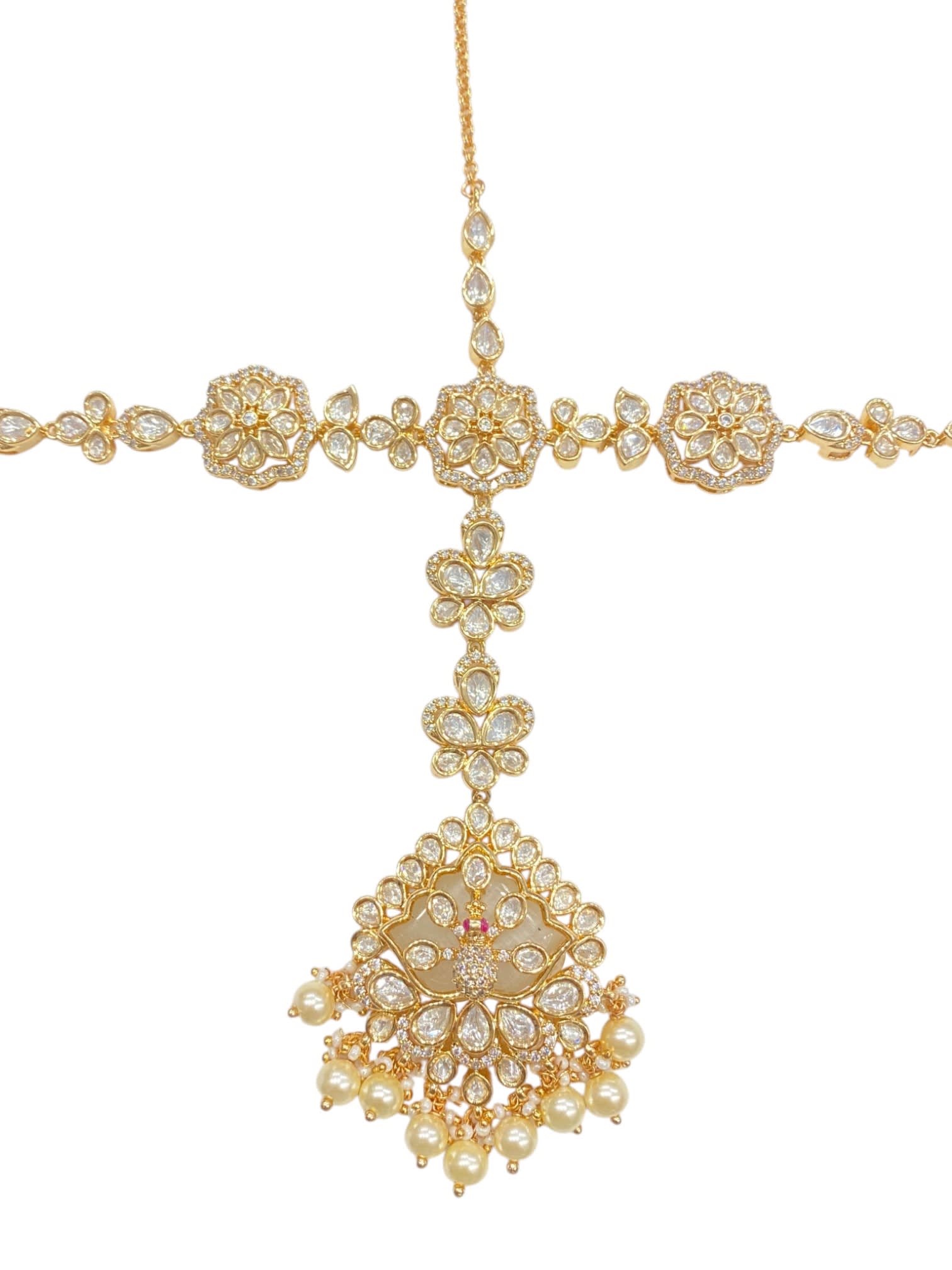 SIRINI White Kundan With Pearl Bridal Wedding  Damini  thumbnail 3
