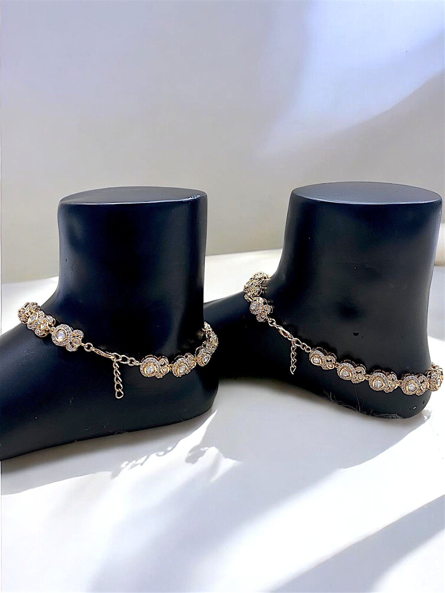 Karva Chauth Kundan Anklet Set thumbnail 4
