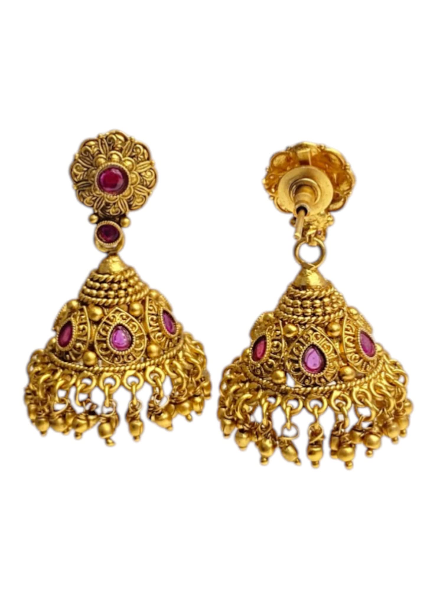 Navratri Kundan Chandbali Earrings thumbnail 3