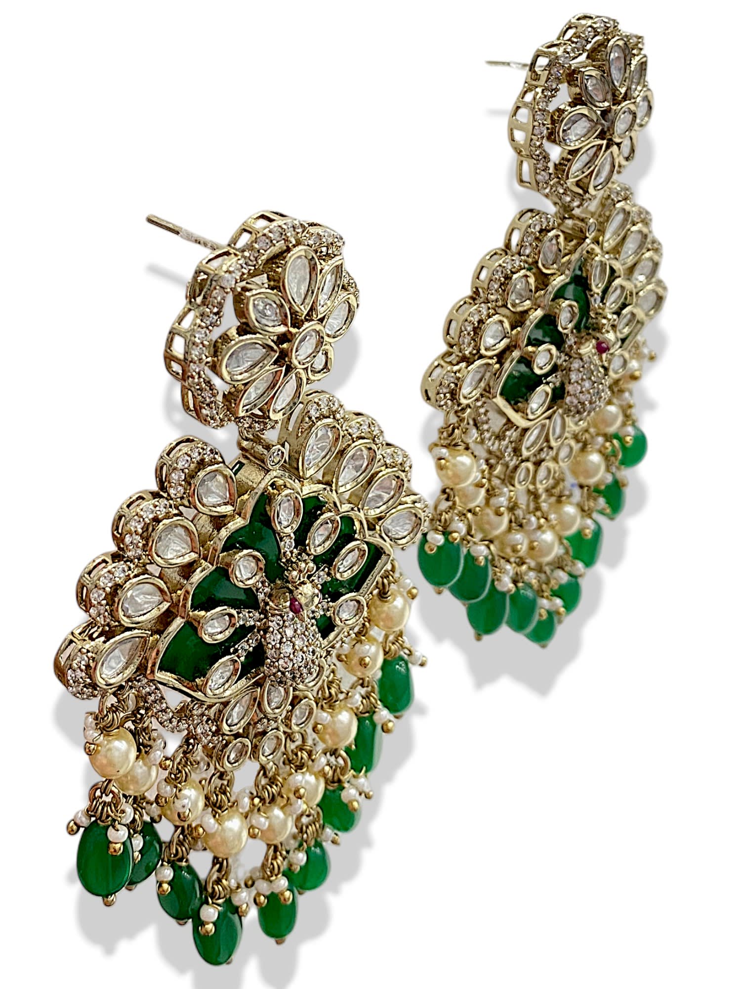 Festive Antique Gold Chandelier Earrings thumbnail 3