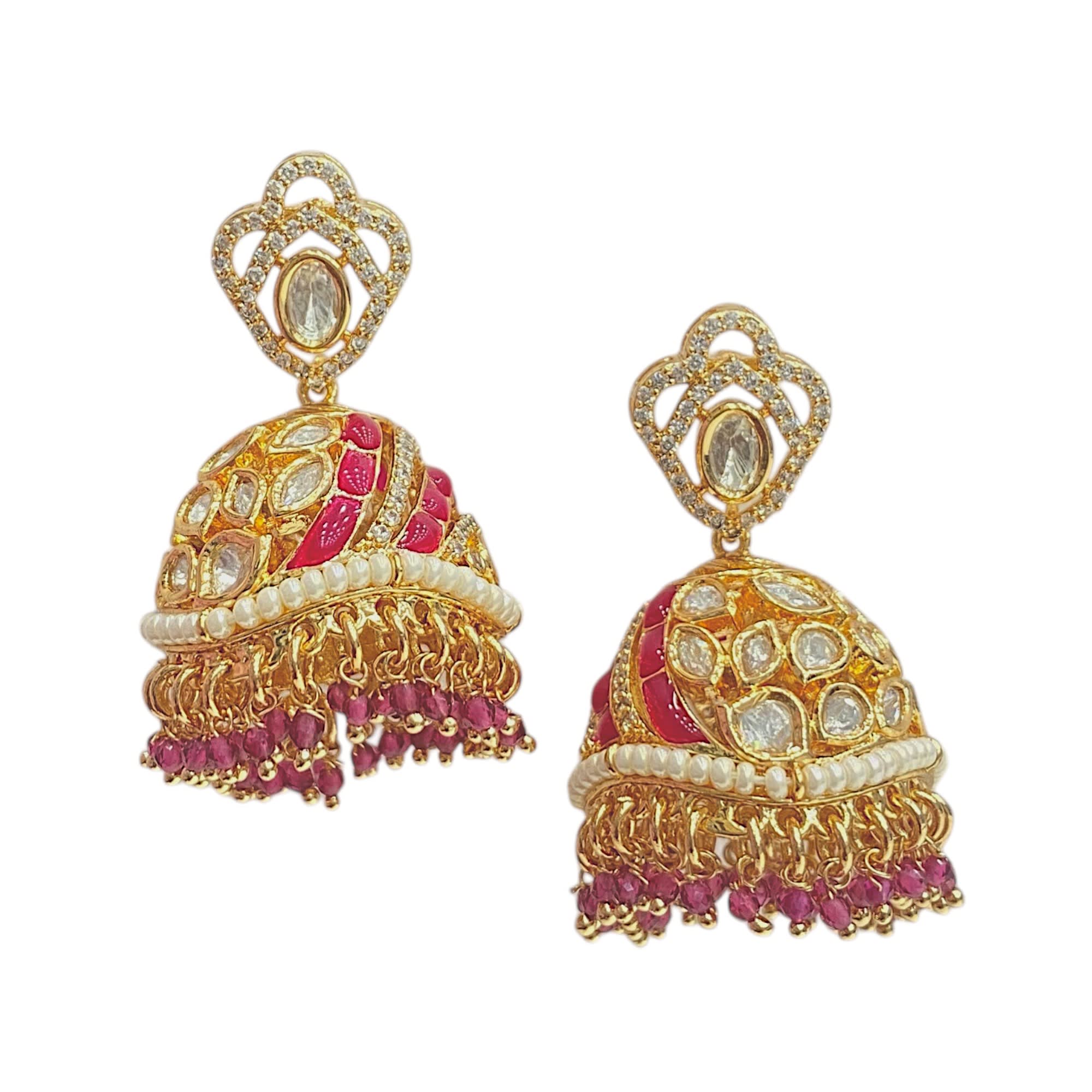 Diwali Kundan Jhumkas — handcrafted earrings by Sirini Jewellery