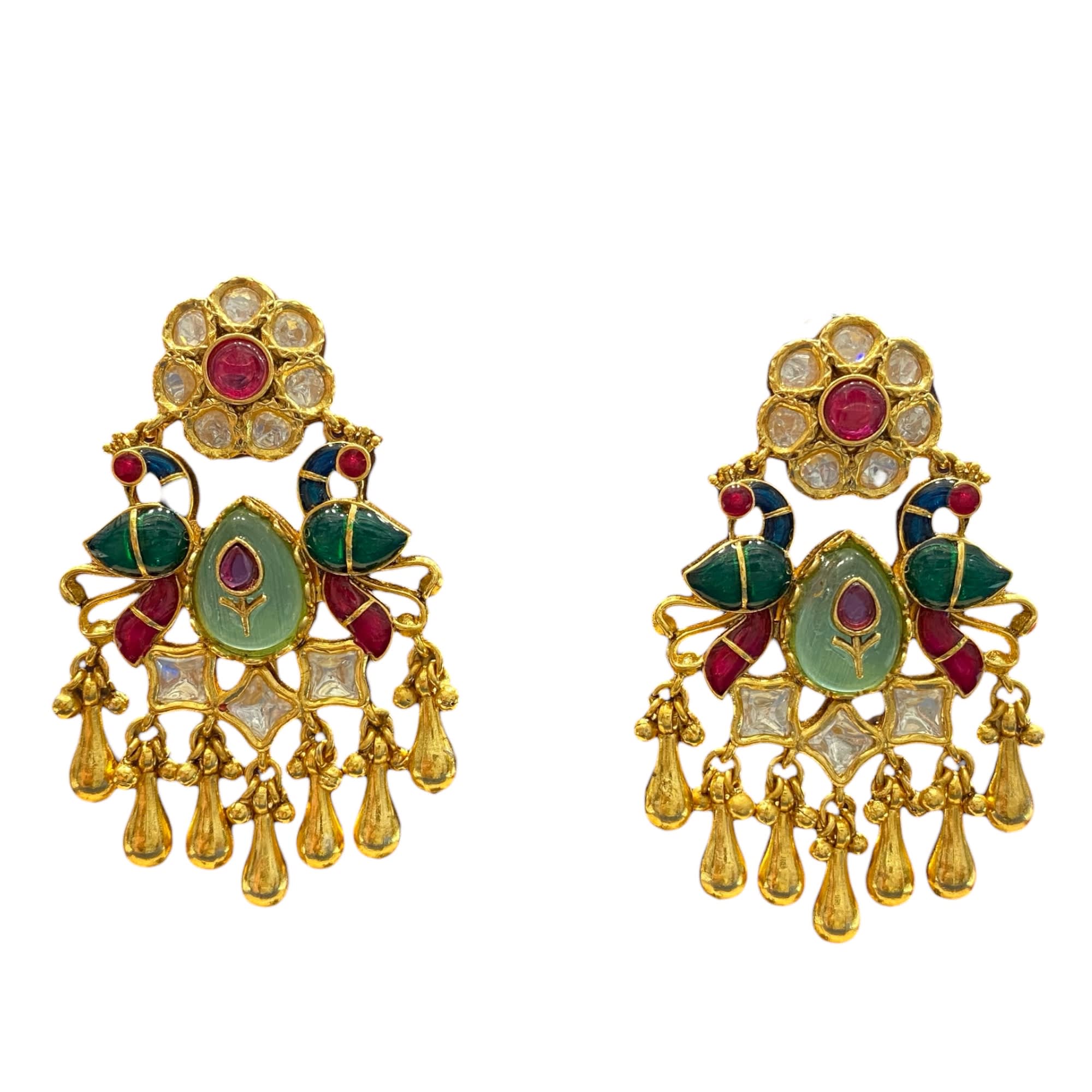 Teej Kundan Jhumkis — handcrafted earrings by Sirini Jewellery