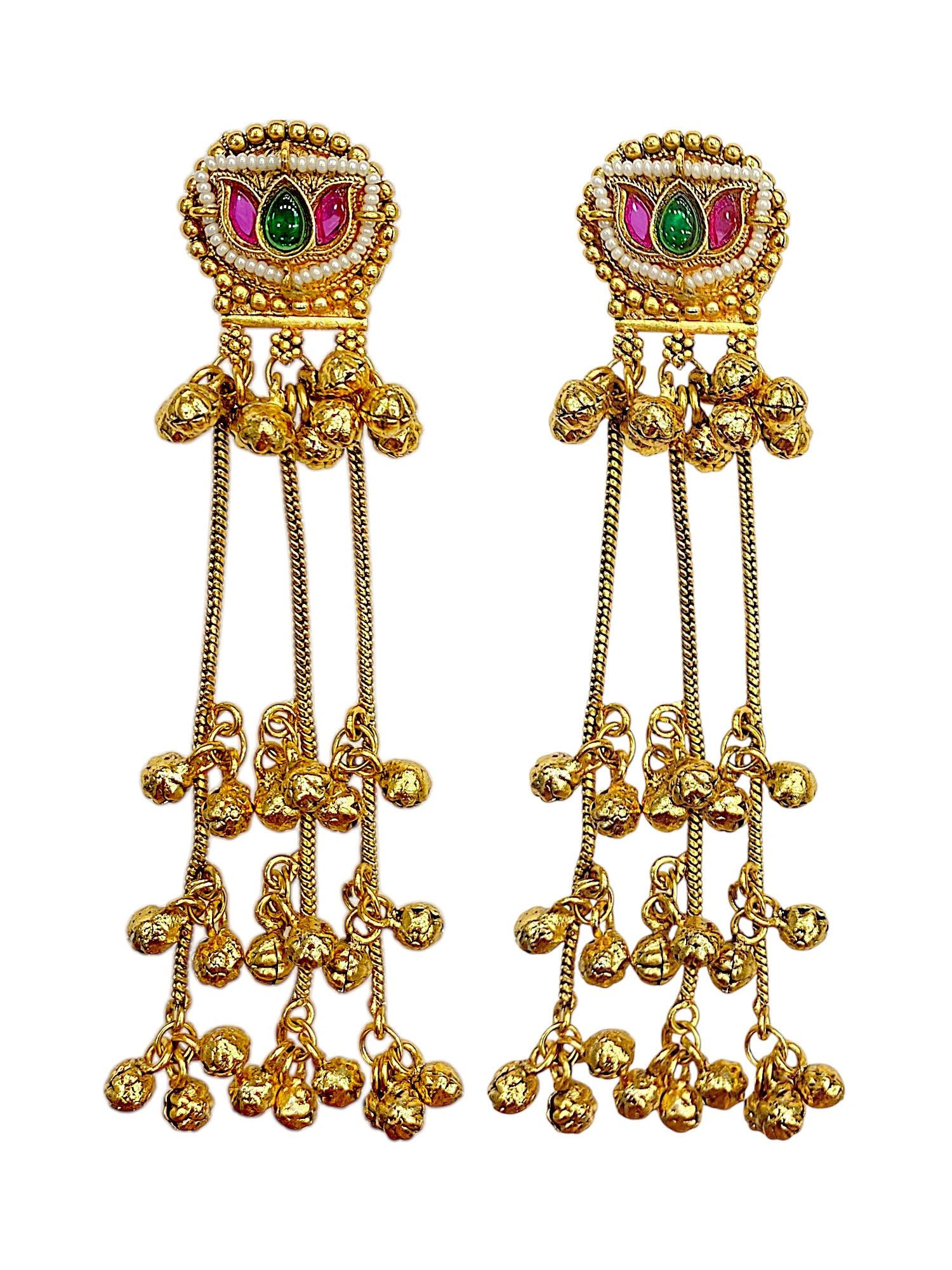 Puja Kundan Chandbali Earrings — handcrafted earrings by Sirini Jewellery