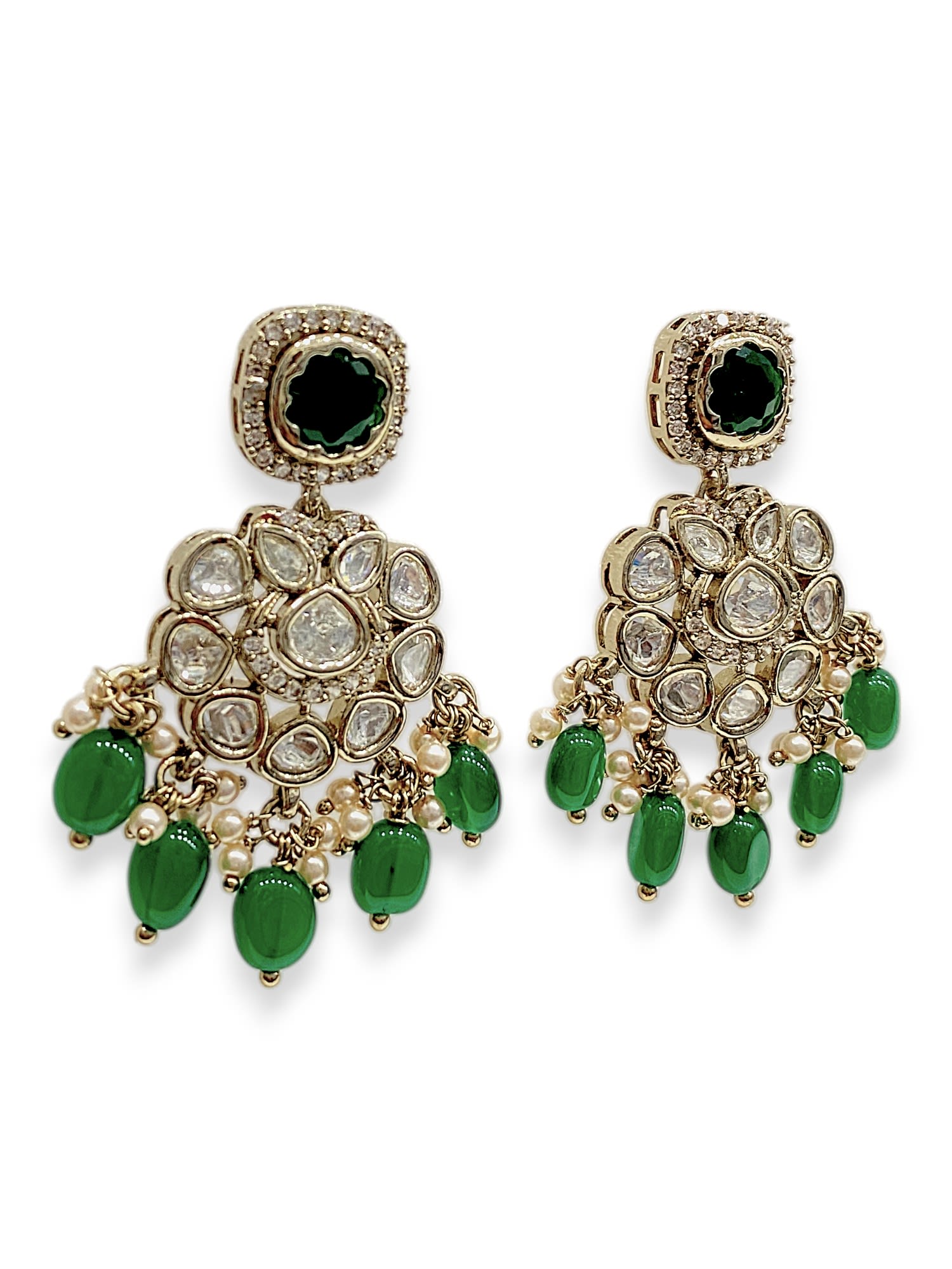 Navratri Pearl Earring Set — handcrafted earrings by Sirini Jewellery - back view