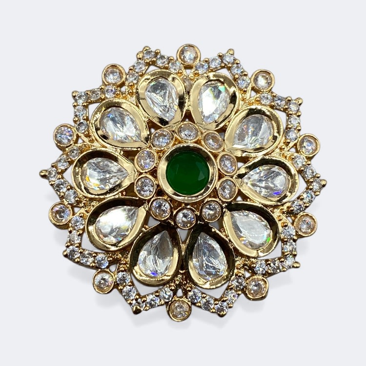 Diwali Polki Cocktail Ring — handcrafted finger-rings by Sirini Jewellery - back view