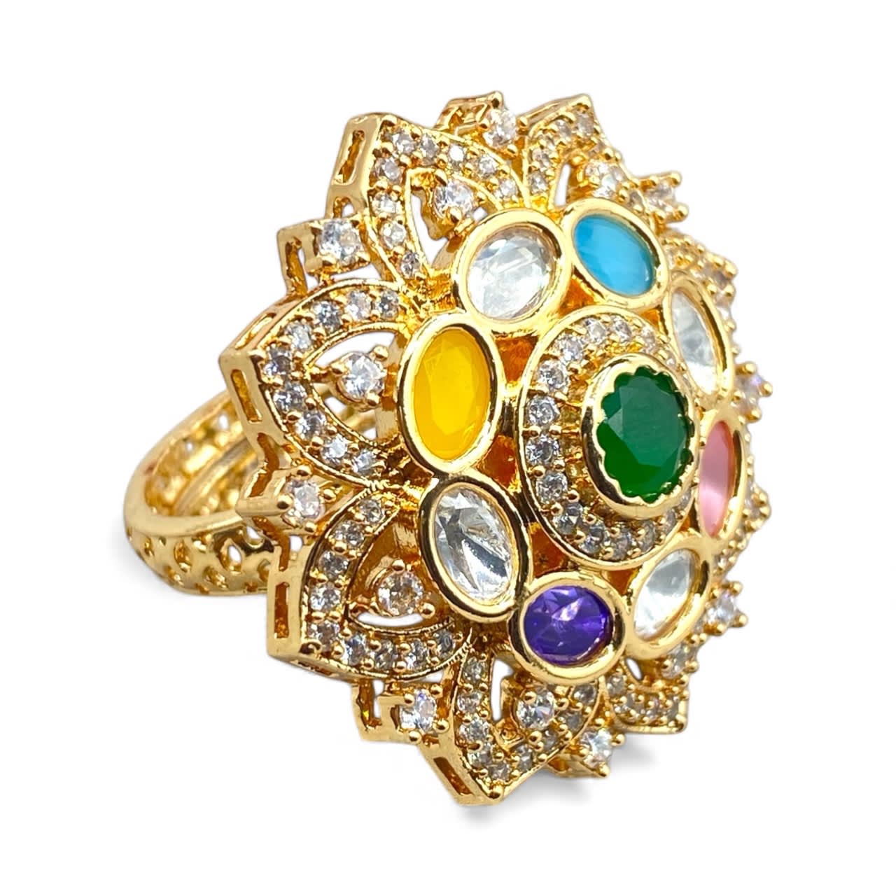 Teej Kundan Ring — handcrafted finger-rings by Sirini Jewellery