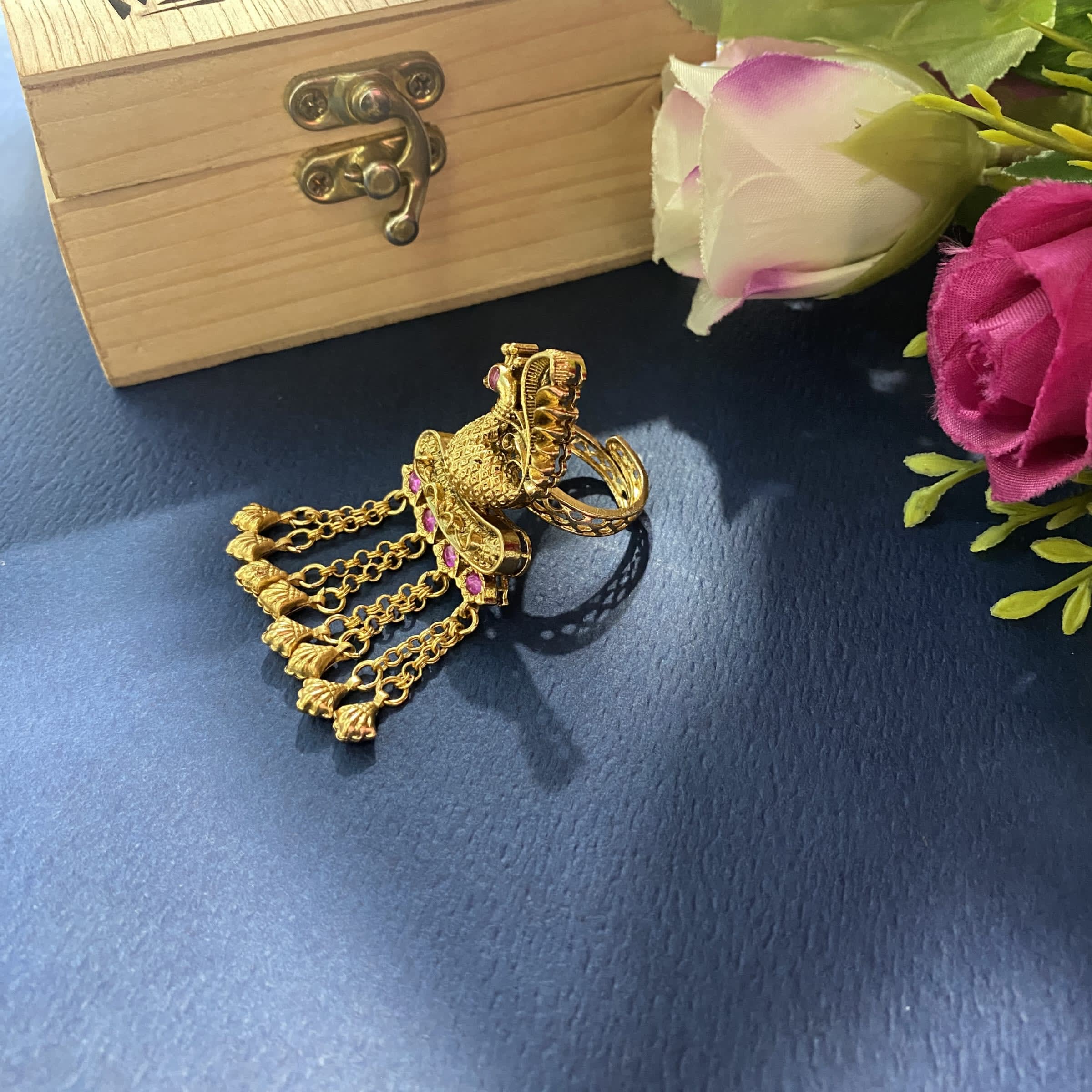 Teej Meenakari Statement Ring thumbnail 4